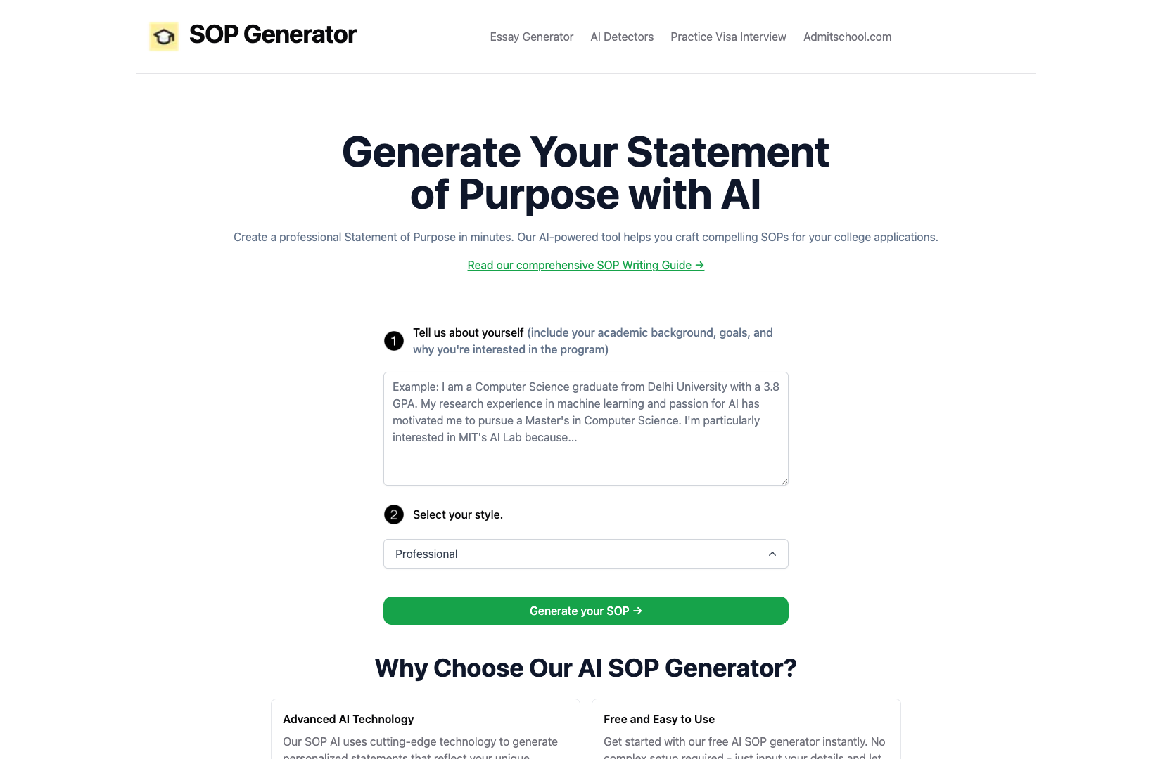 AI SOP Generator screenshot