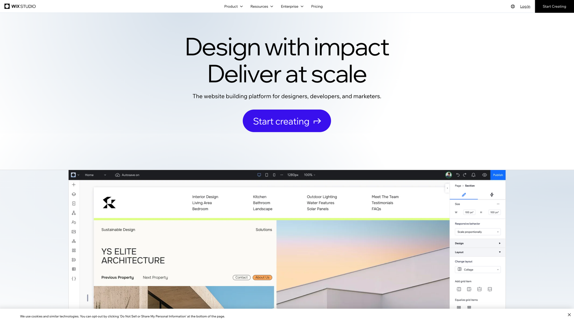 Wix Studio screenshot