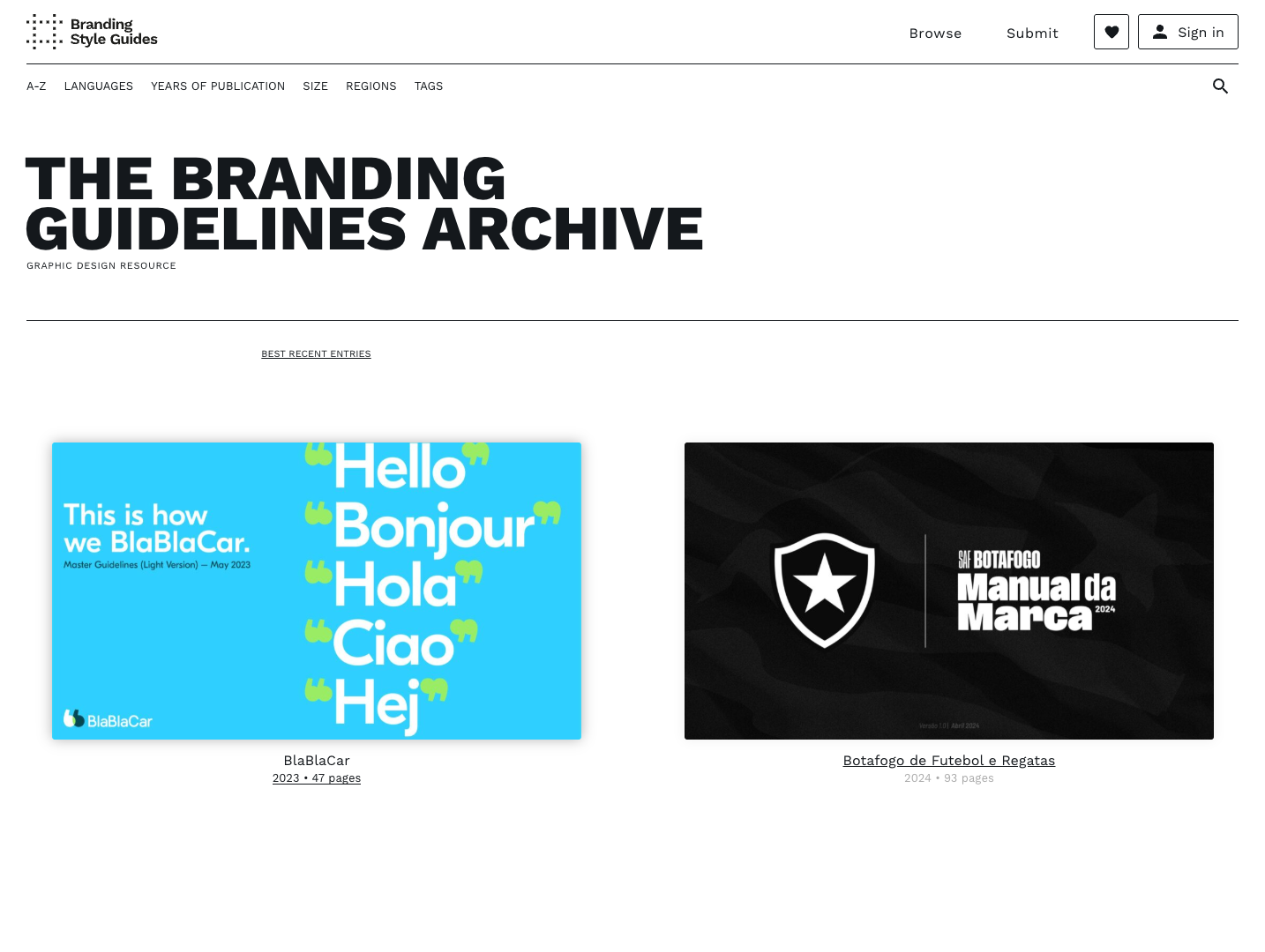 Branding Guidelines Archive screenshot