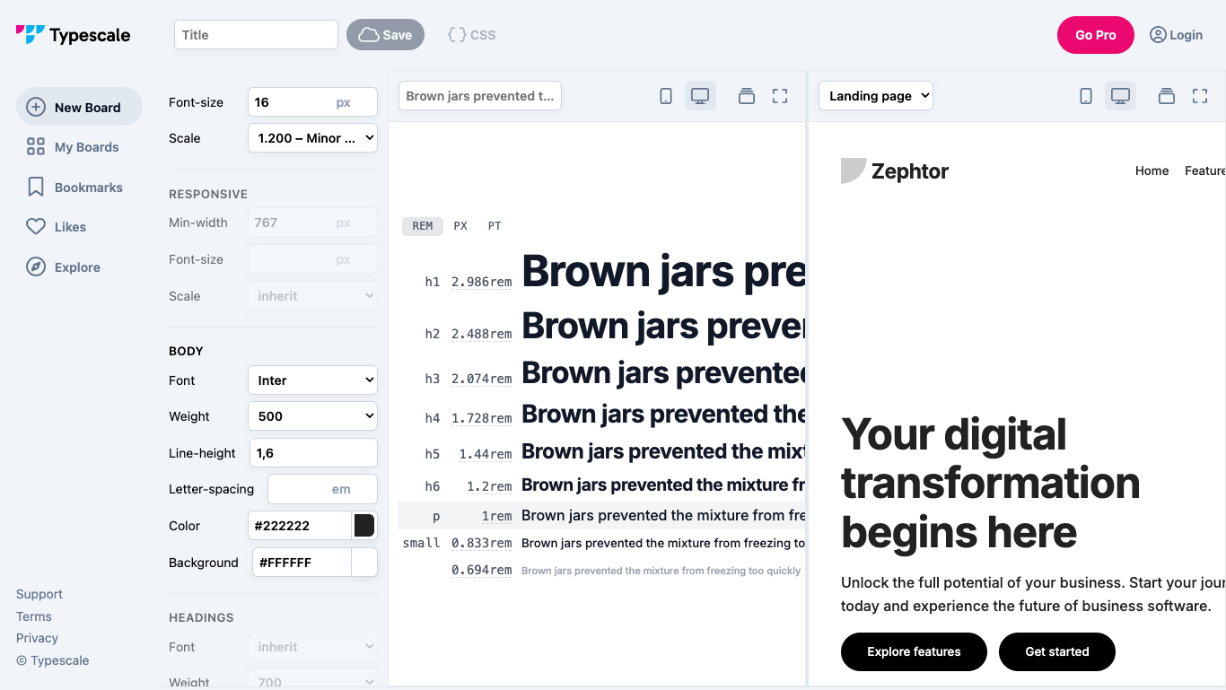 Typescale screenshot