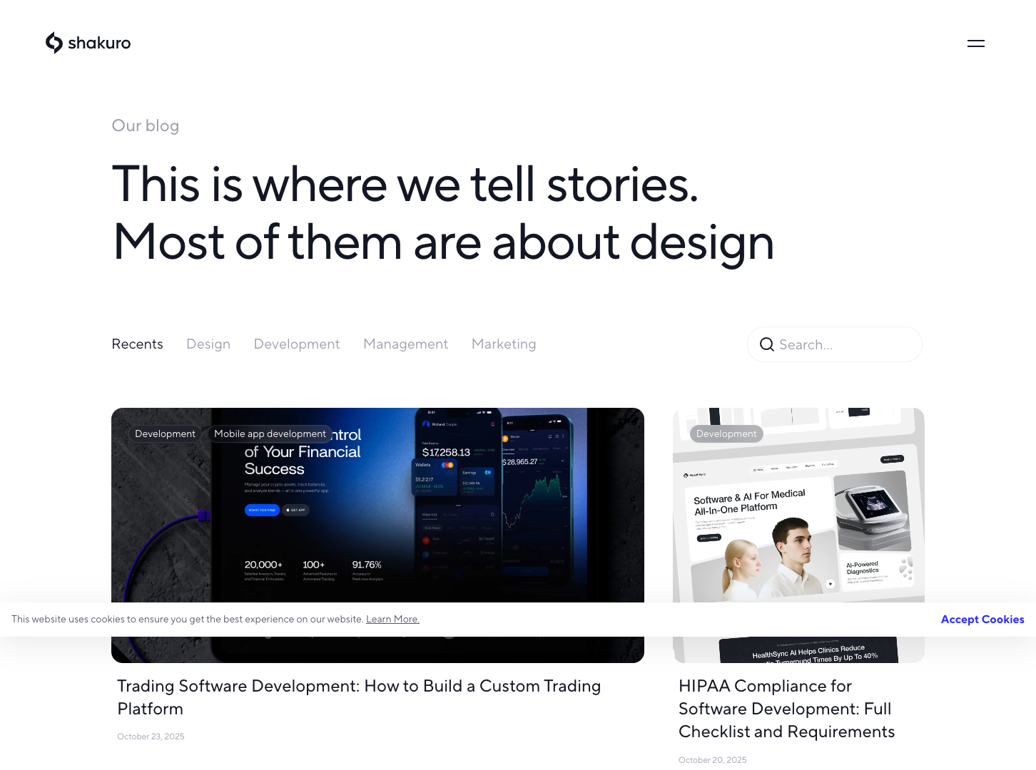 Shakuro Blog screenshot