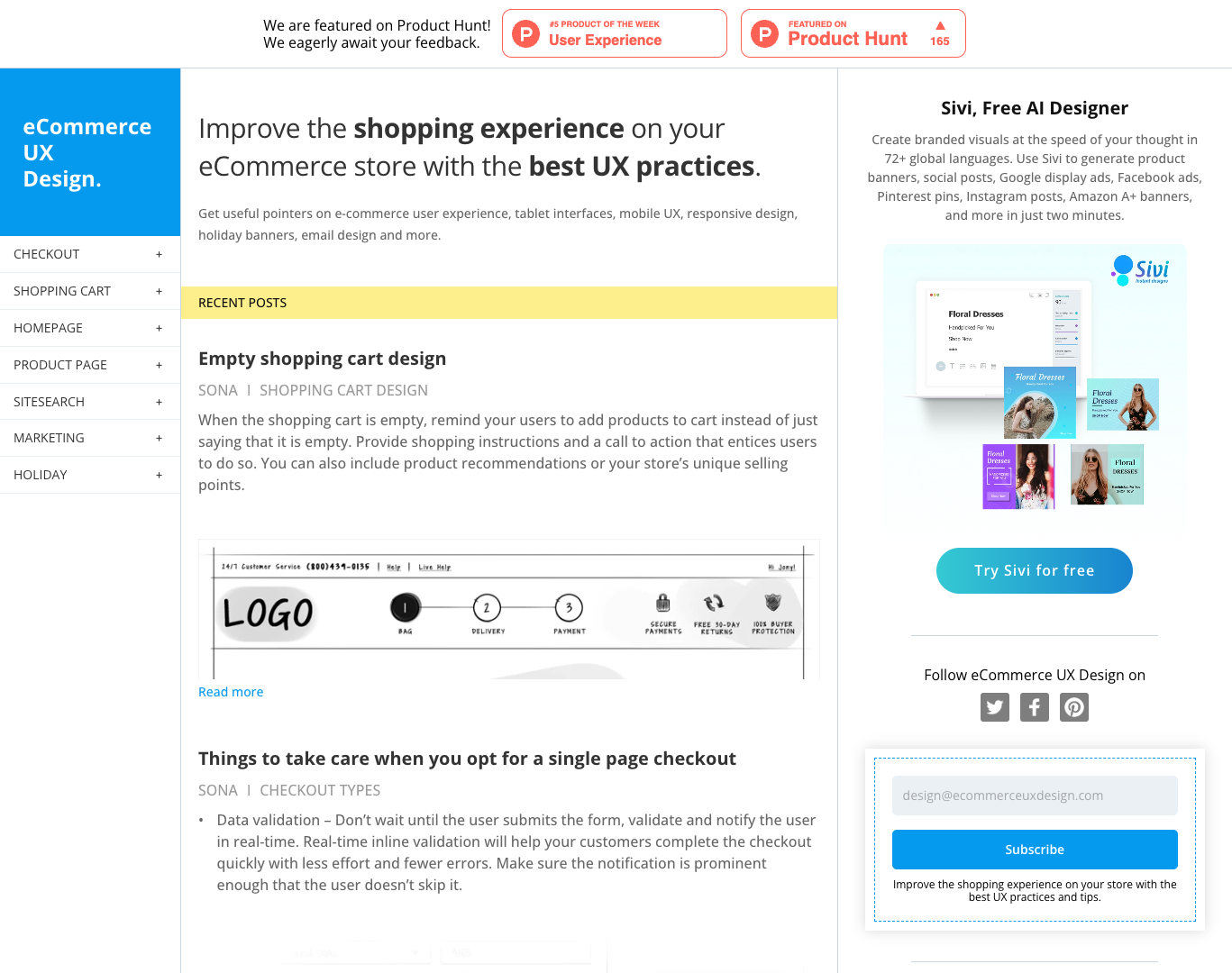 Ecommerce UX Design screenshot