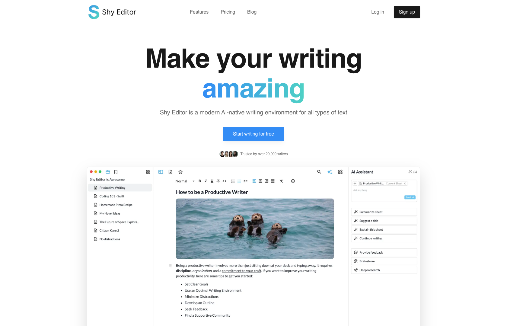 Shy Editor screenshot
