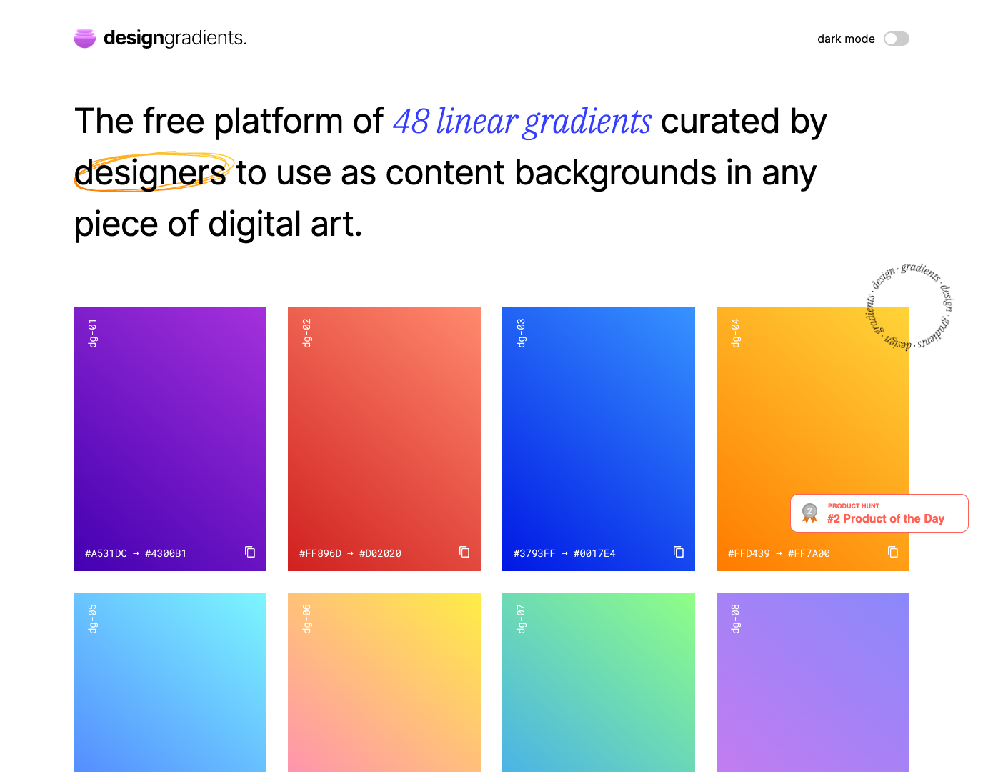 Design Gradients screenshot