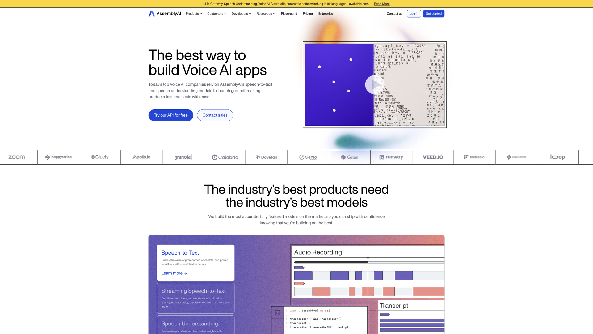 AssemblyAI screenshot