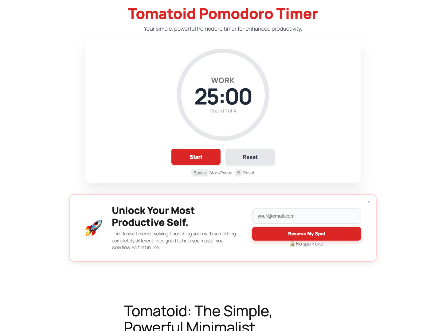 25:00 - Work (Round 1) screenshot