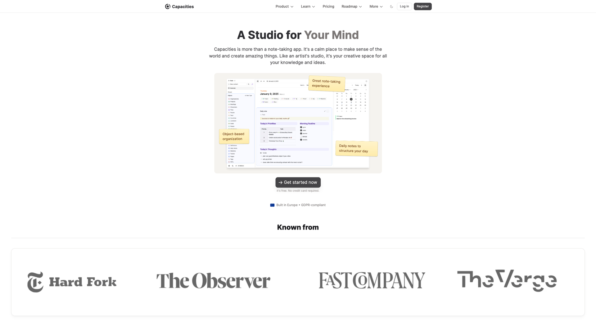 Capacities screenshot
