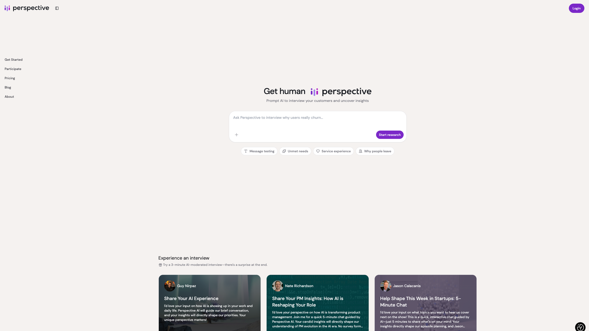 Perspective AI screenshot