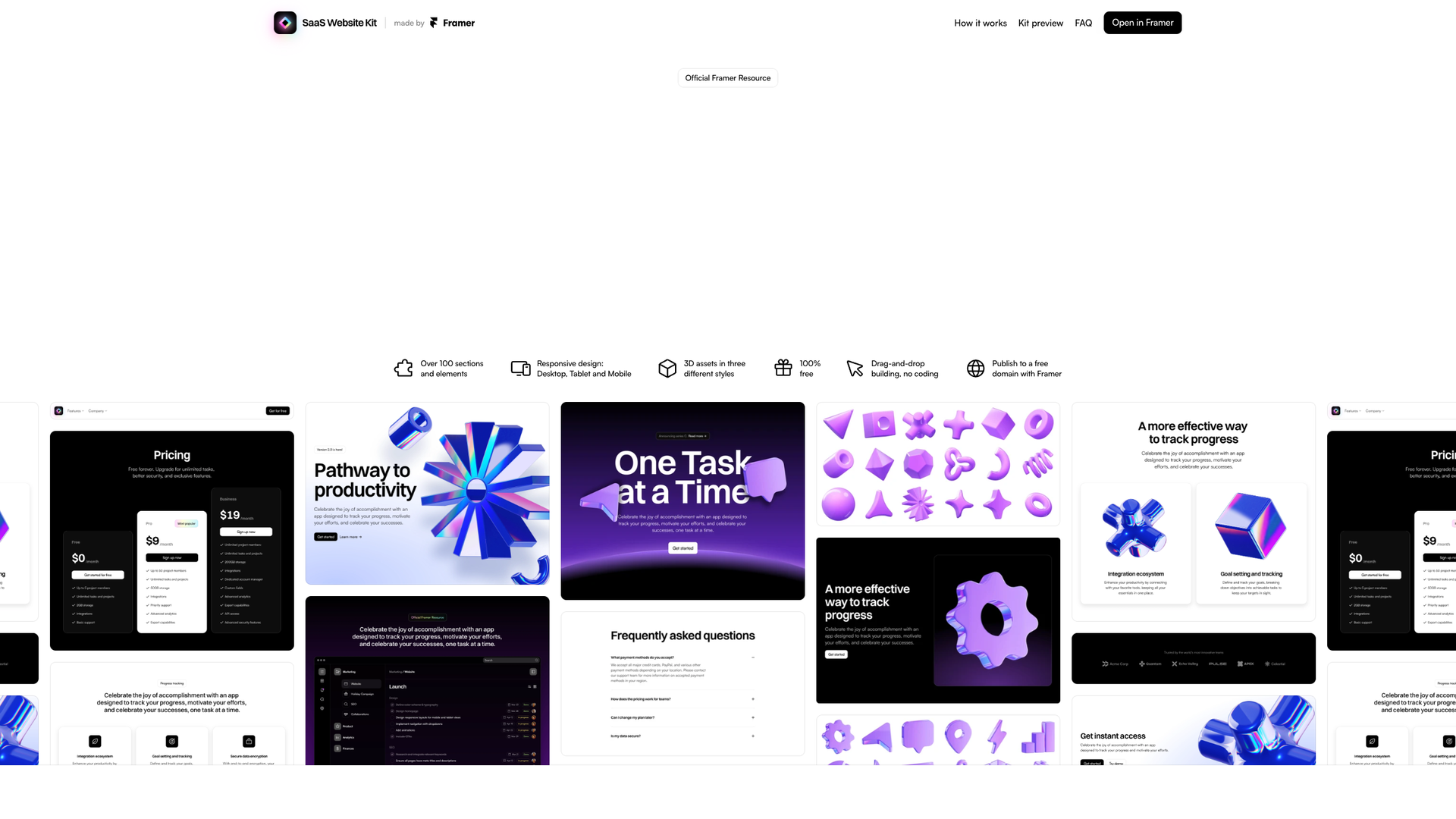Free SaaS Website UI Kit screenshot
