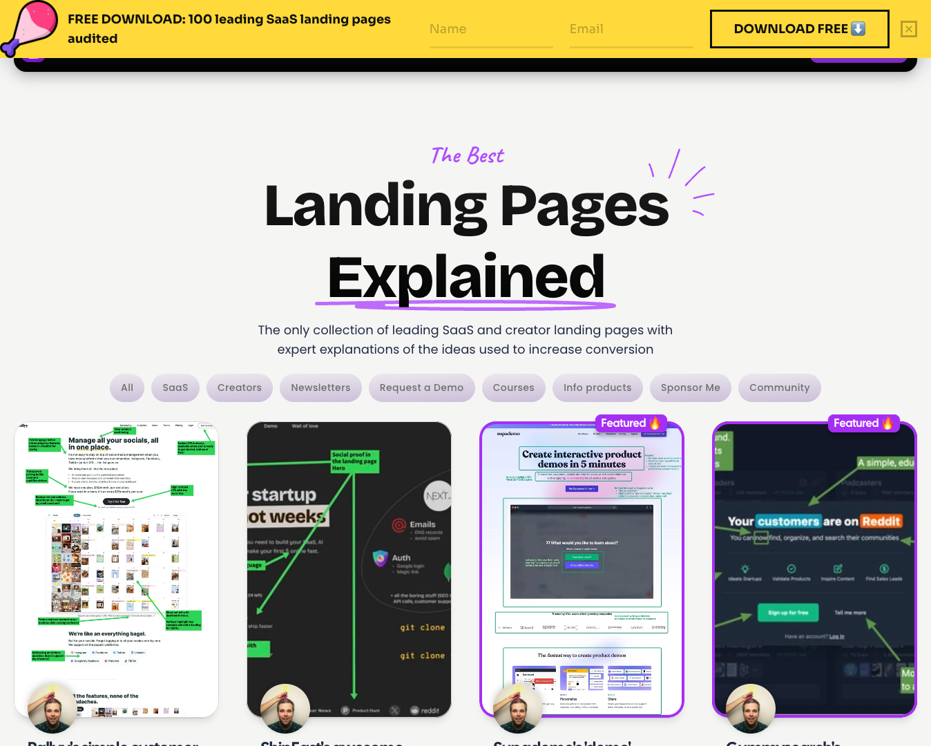 Landing Pages Explained screenshot