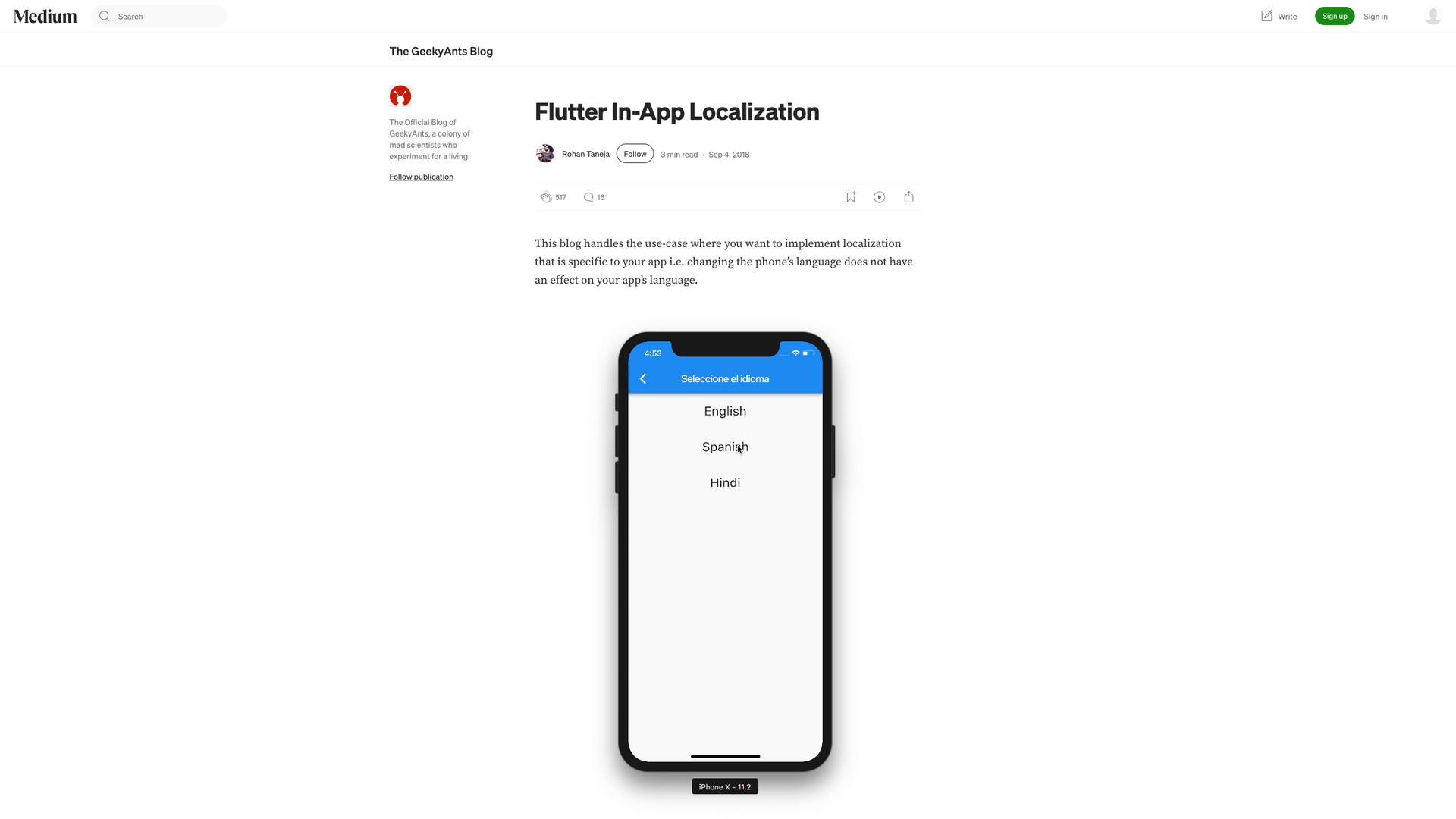 Flutter In-App Localization Guide screenshot