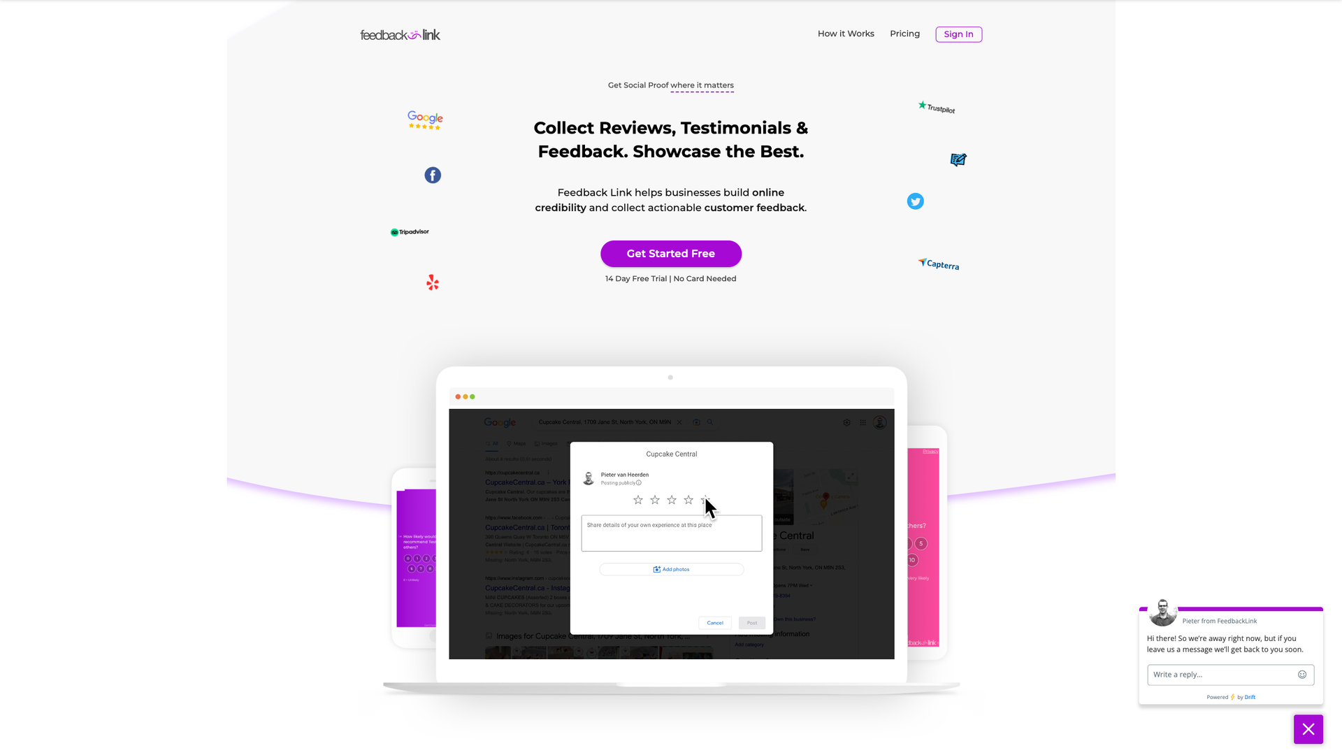 Feedback Link screenshot