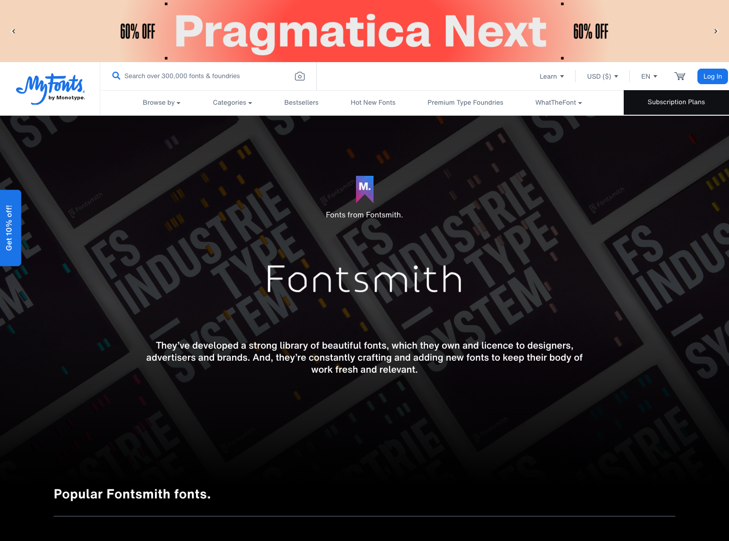 Fontsmith Fonts screenshot