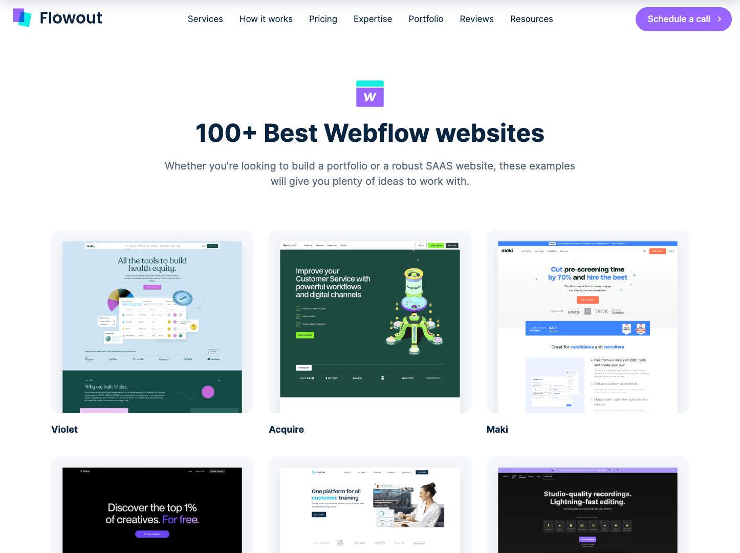 Flowout Best Webflow Websites screenshot