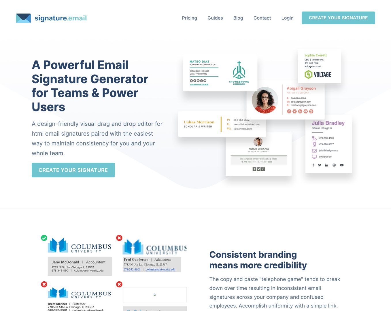 Signature.email screenshot