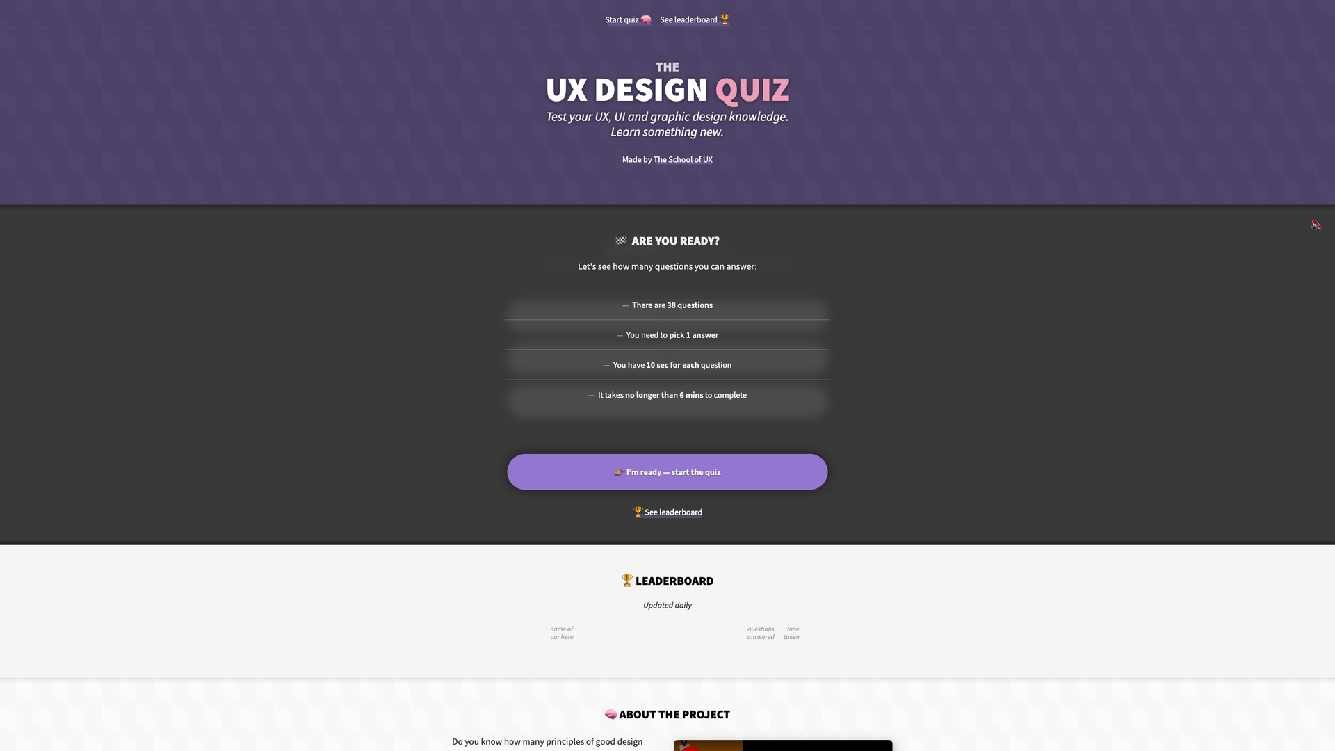 The Design Quiz screenshot