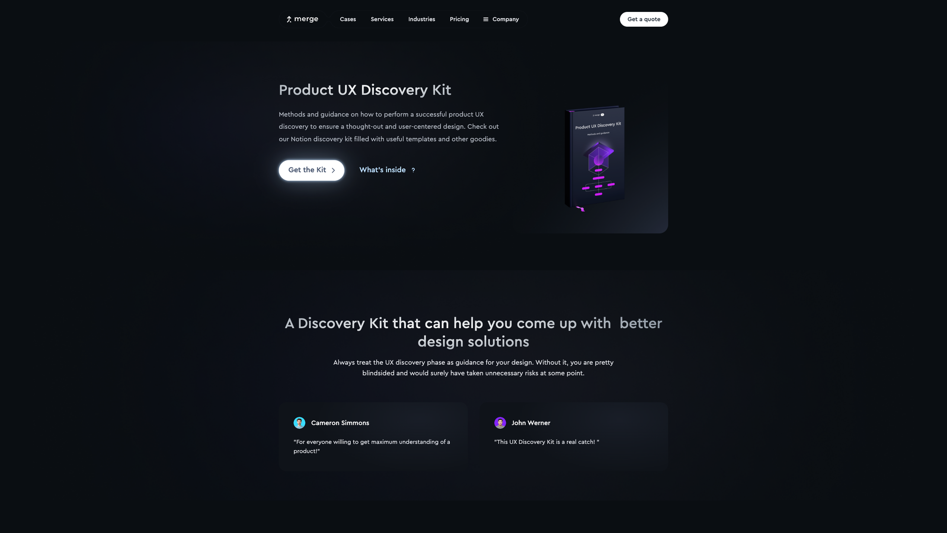 Product UX Discovery Kit screenshot