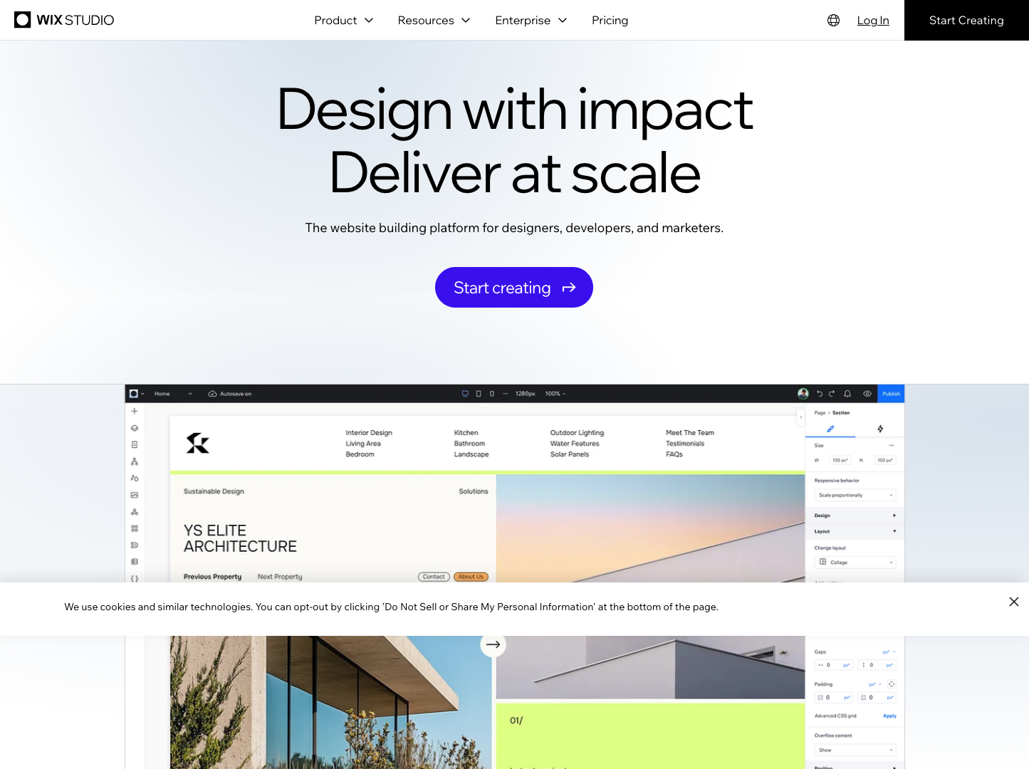 Wix Studio screenshot