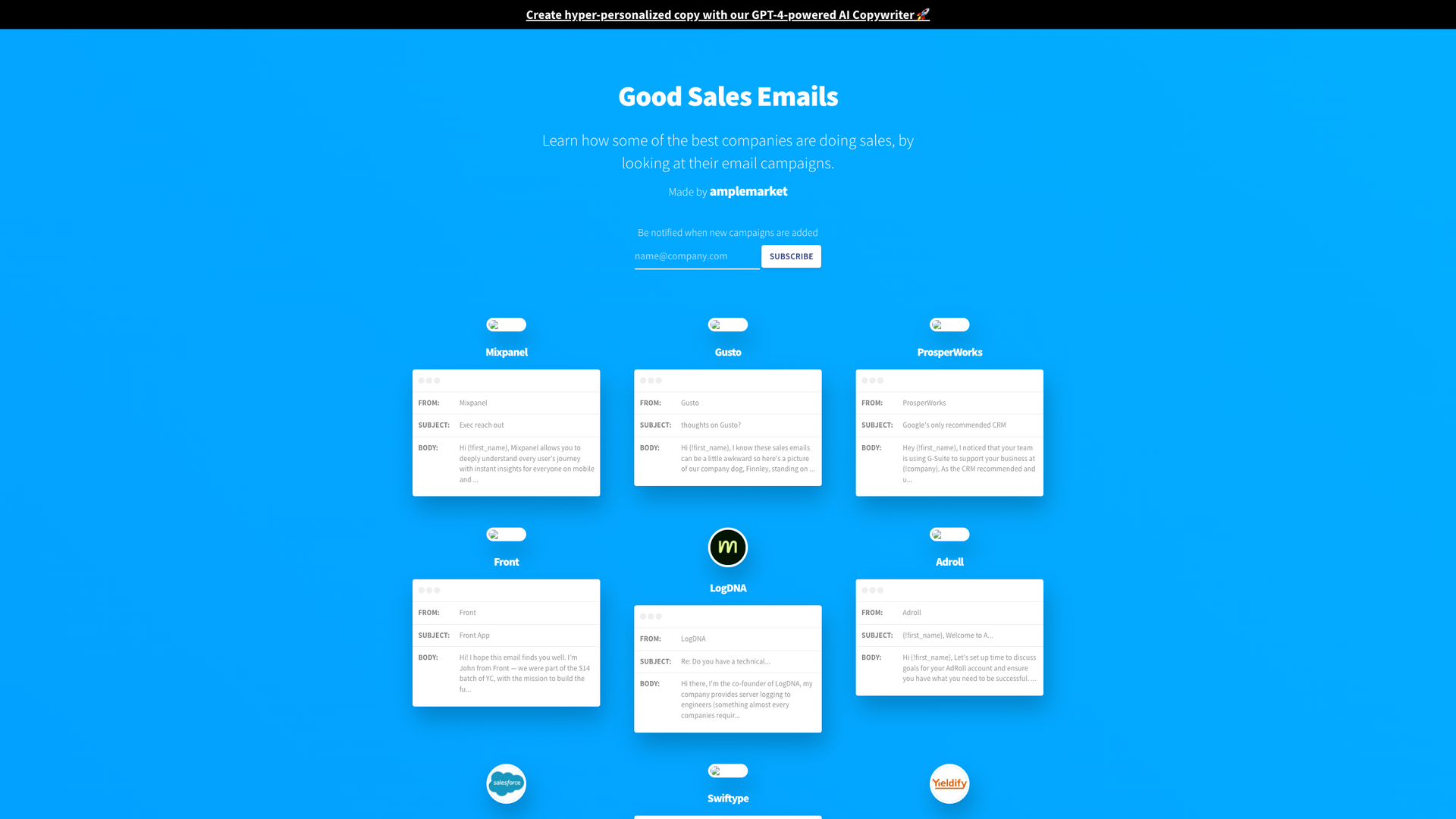 Good Sales Emails screenshot