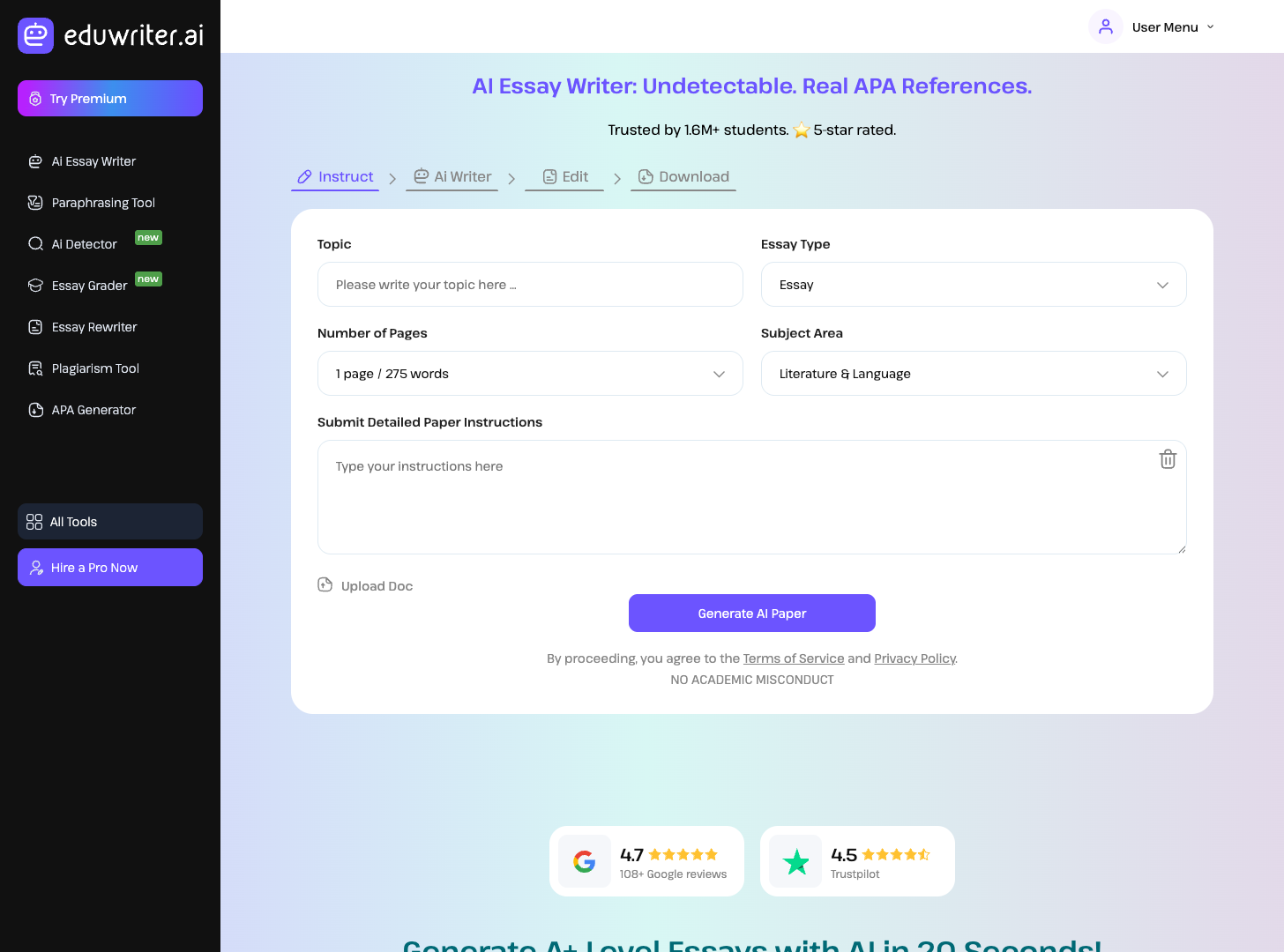 EduWriter.ai screenshot