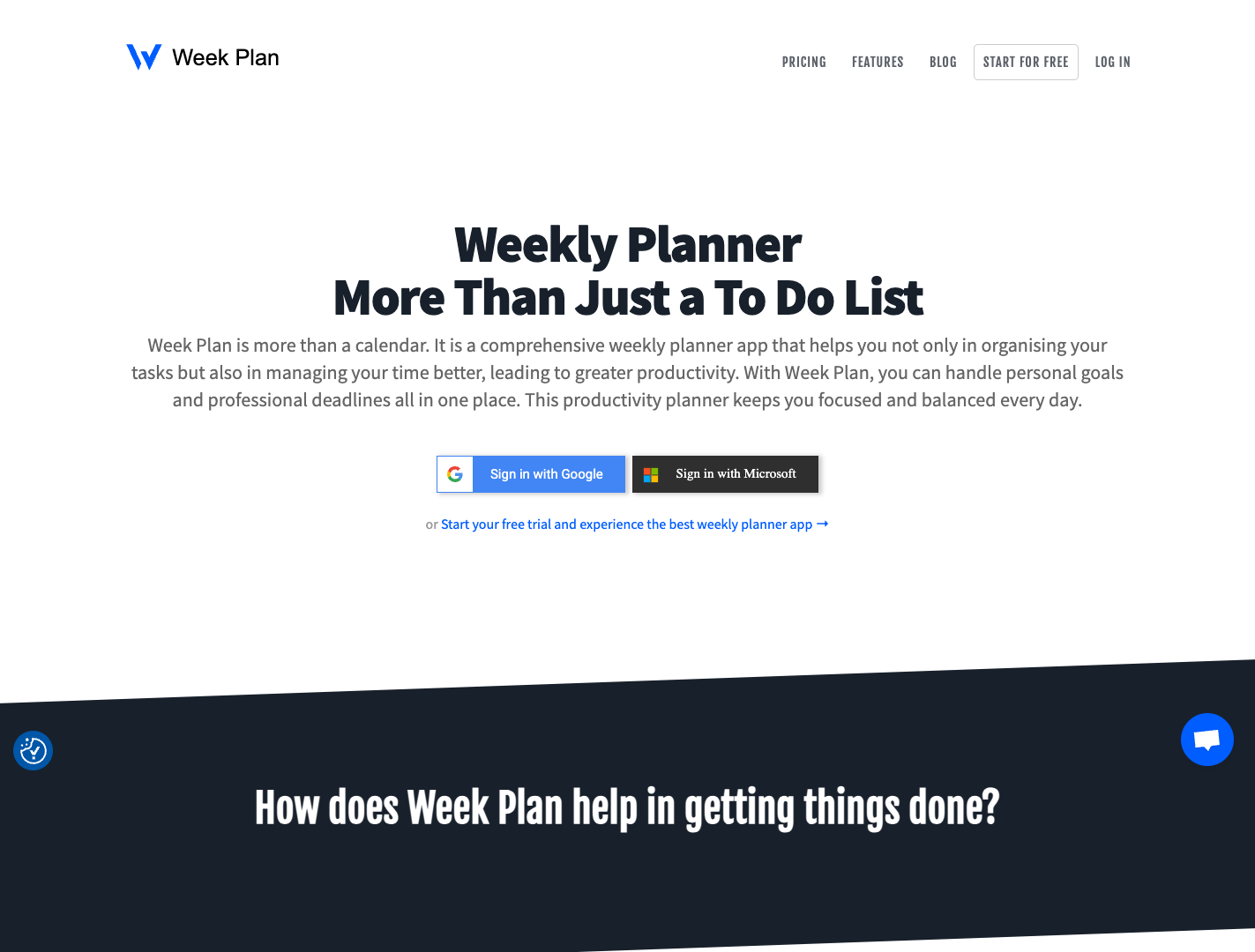 Week Plan screenshot
