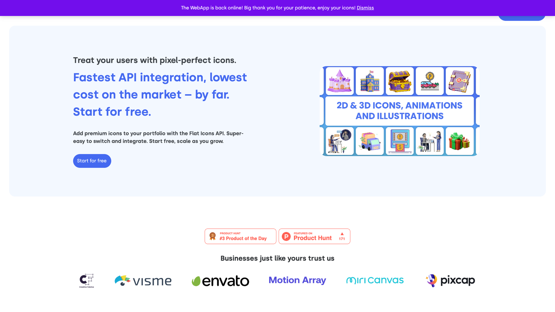 Flat Icons API screenshot