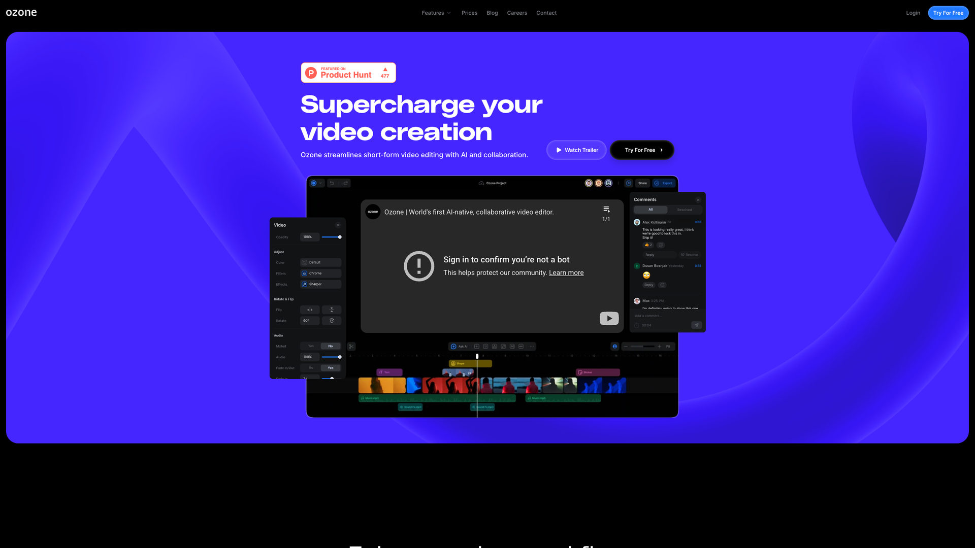 Ozone AI Video Editor screenshot