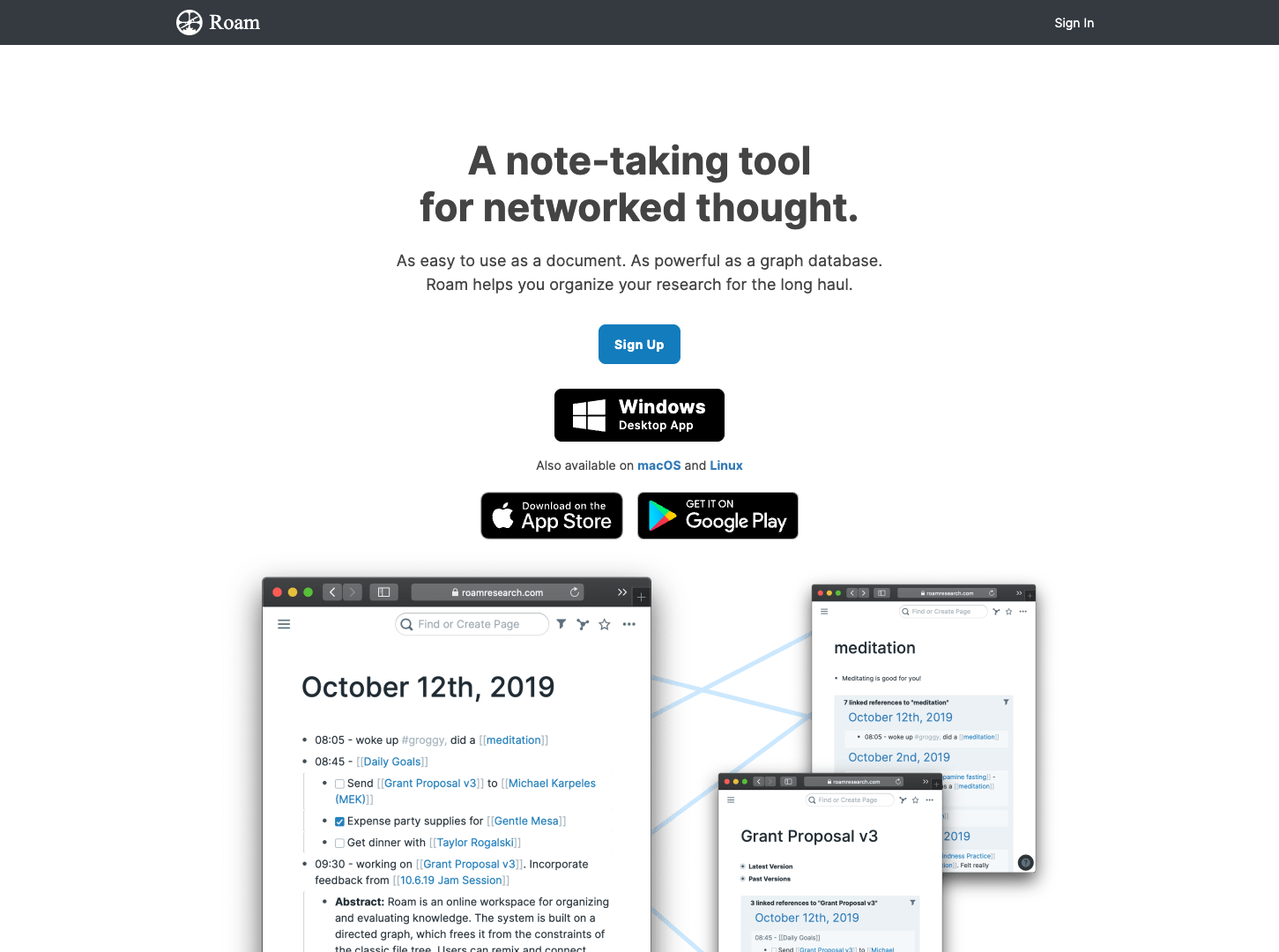Roam Research screenshot