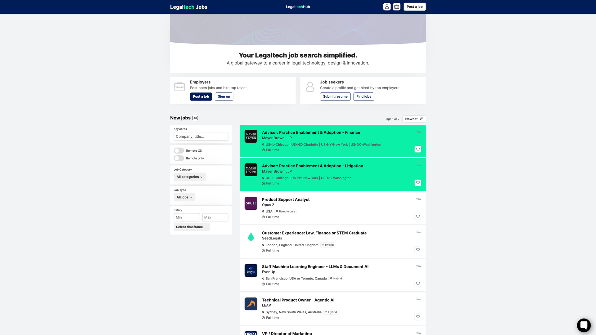 Legaltech Jobs screenshot