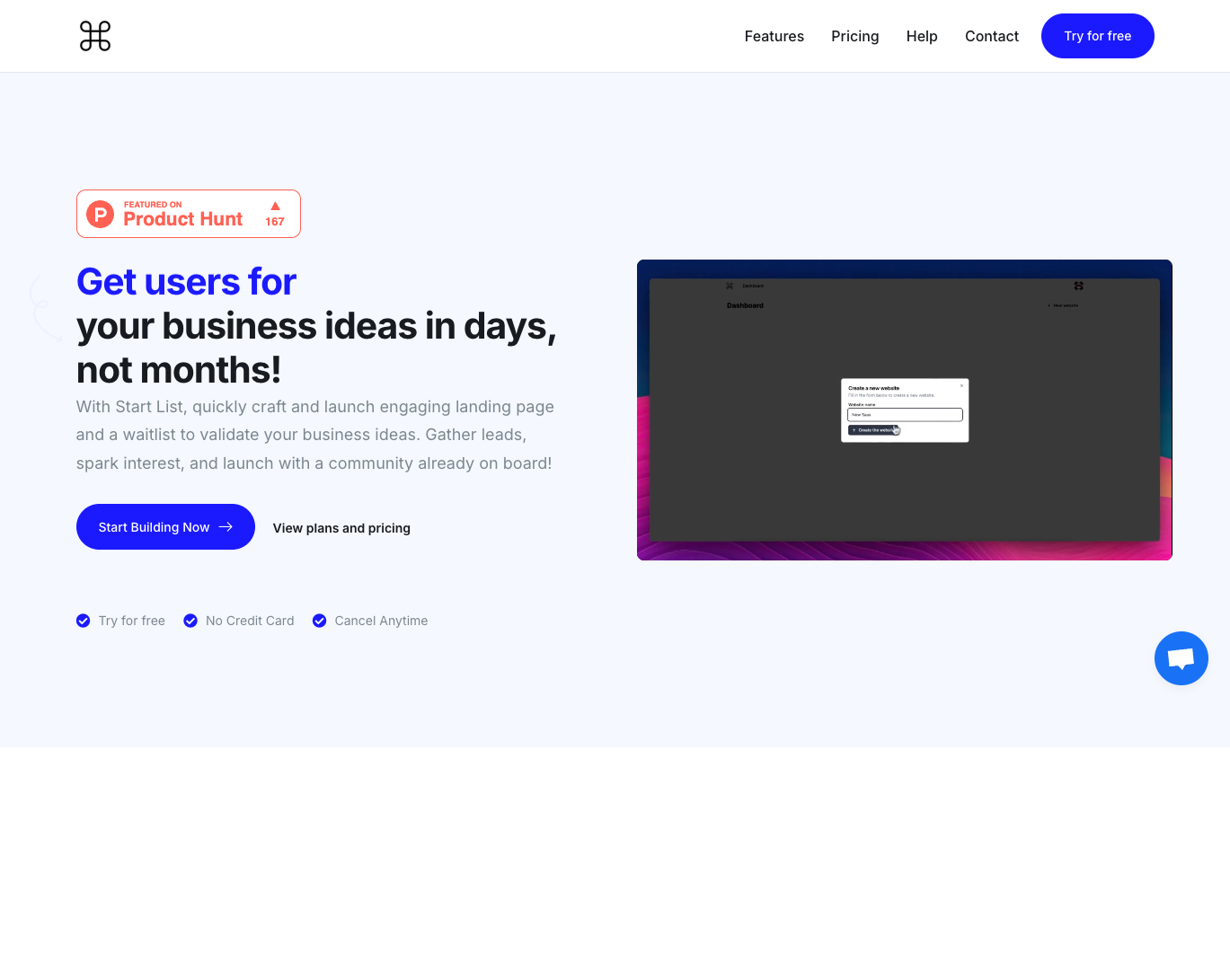 Start List screenshot