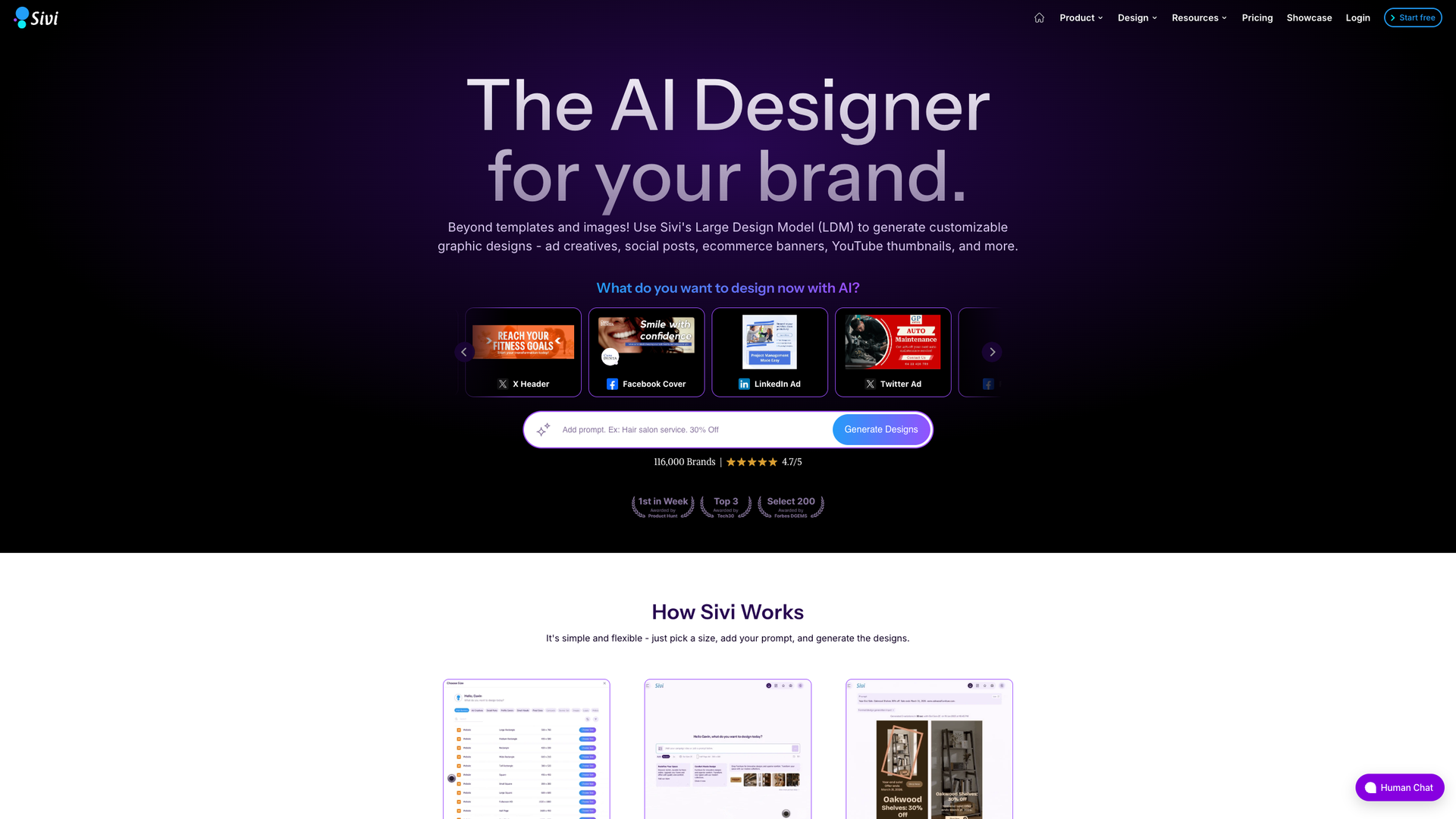 Sivi AI Design Generator screenshot