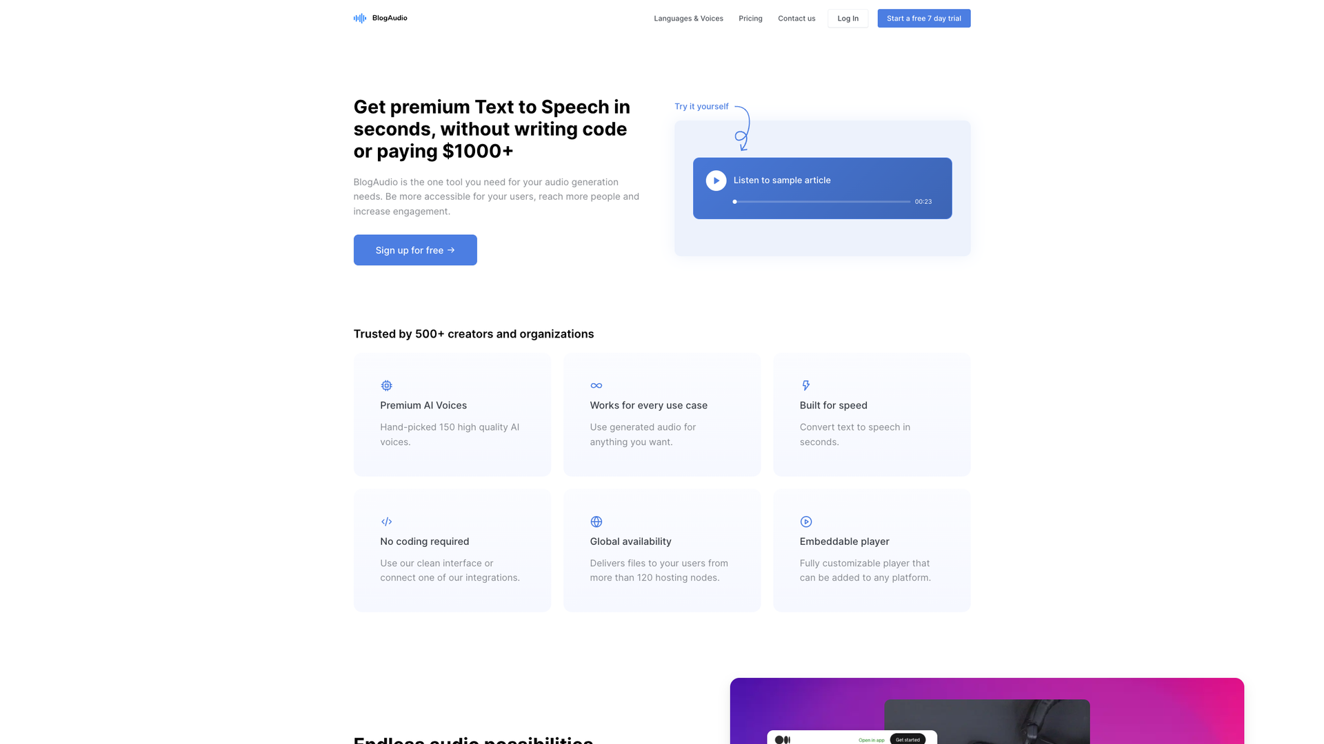 BlogAudio screenshot