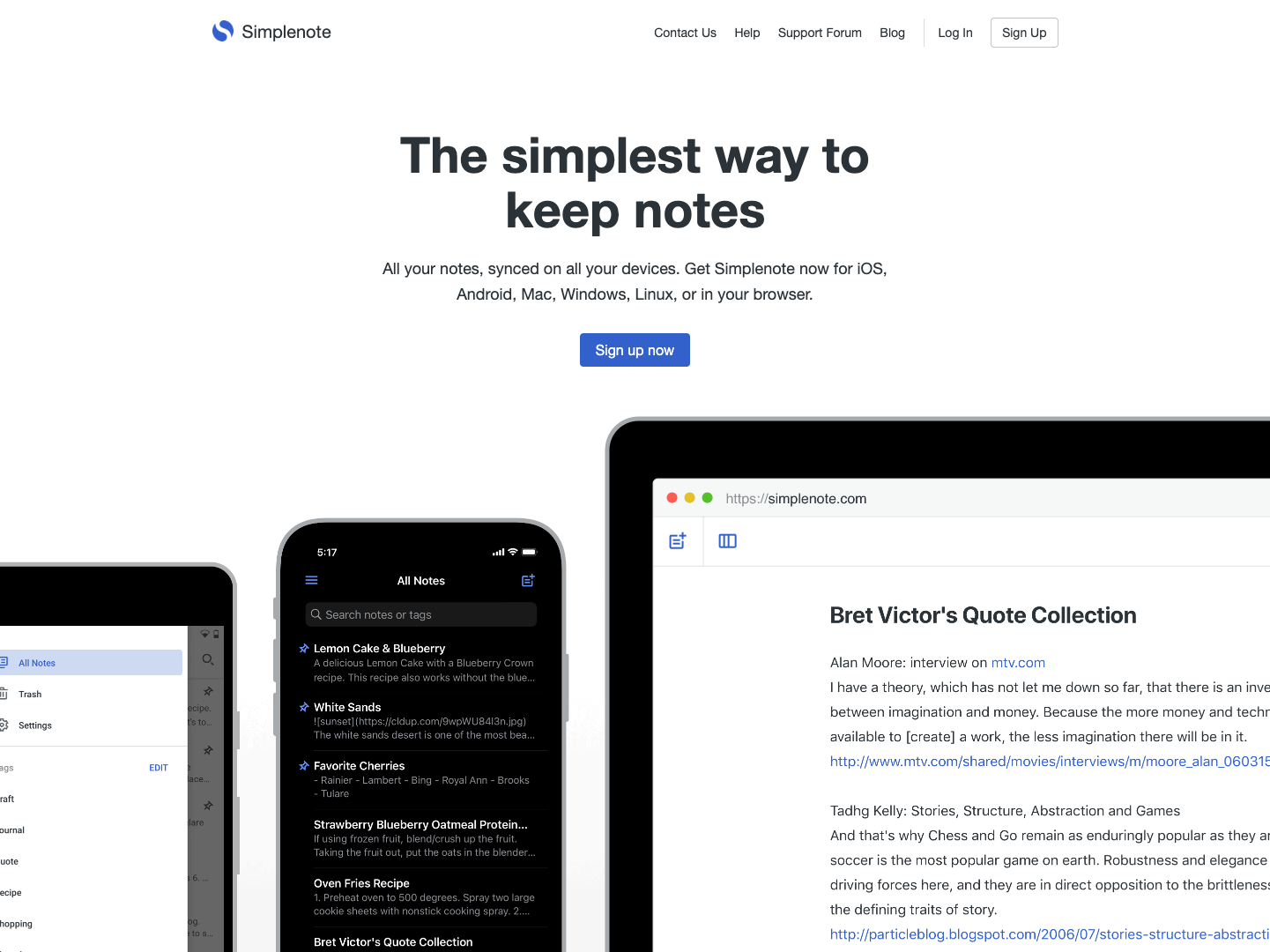 Simplenote screenshot