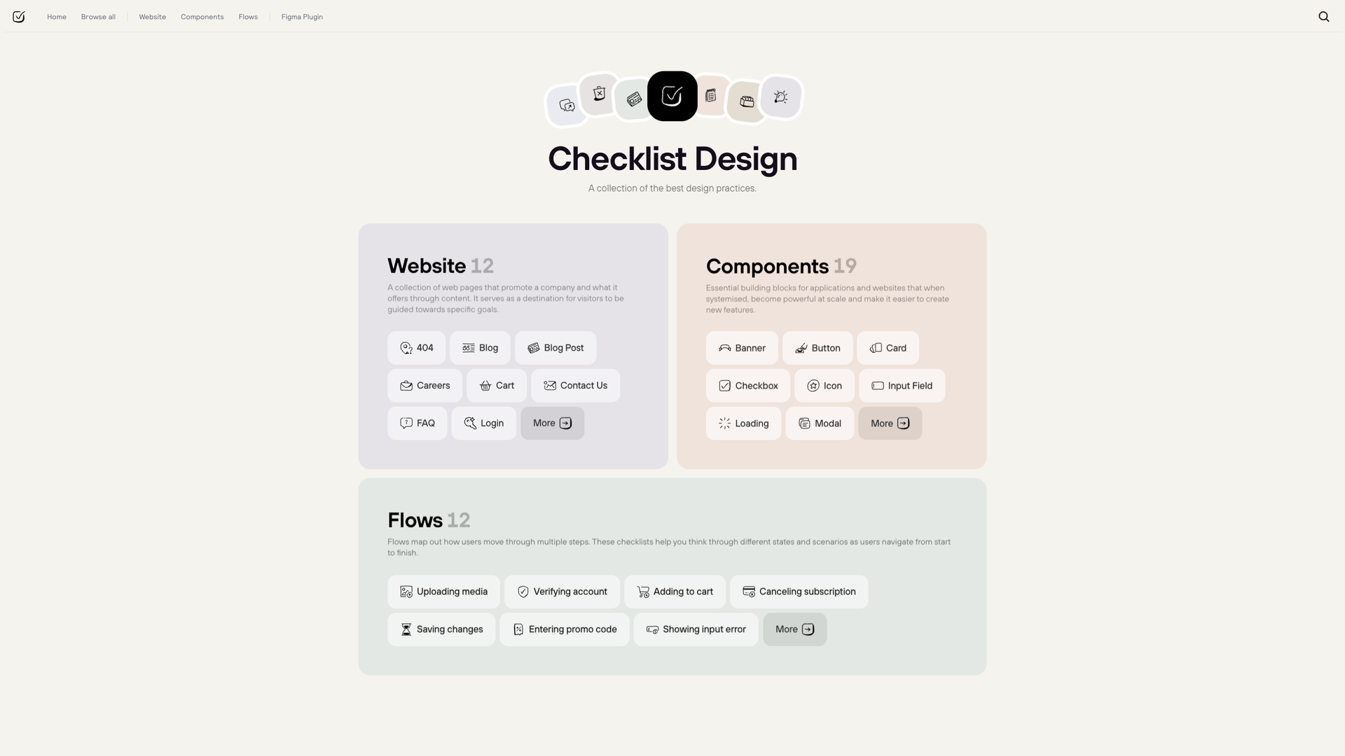 Checklist Design screenshot