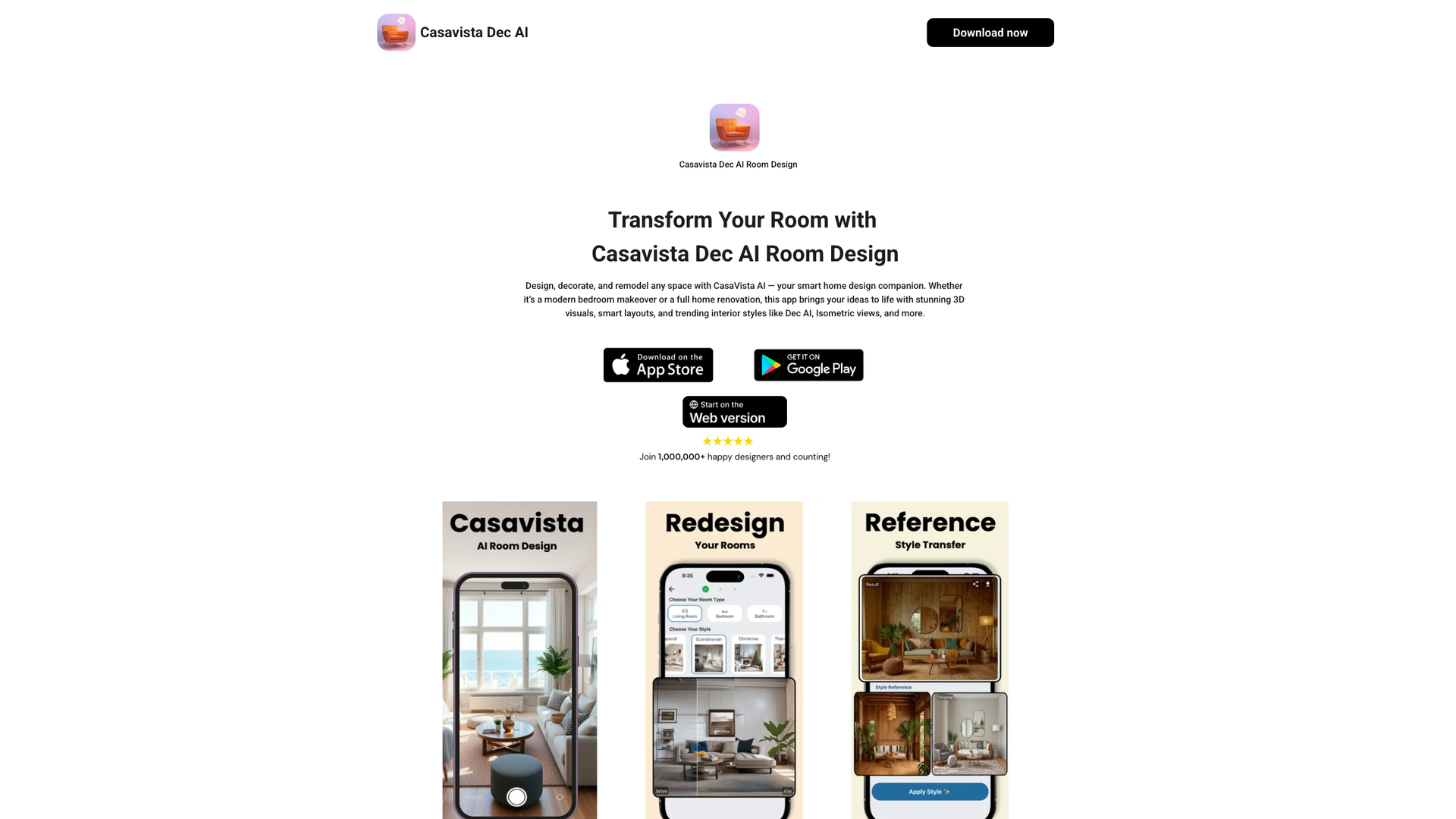 CasaVista Dec AI Room Design screenshot