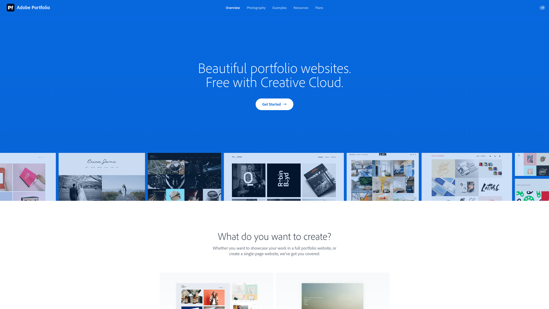 Adobe Portfolio screenshot