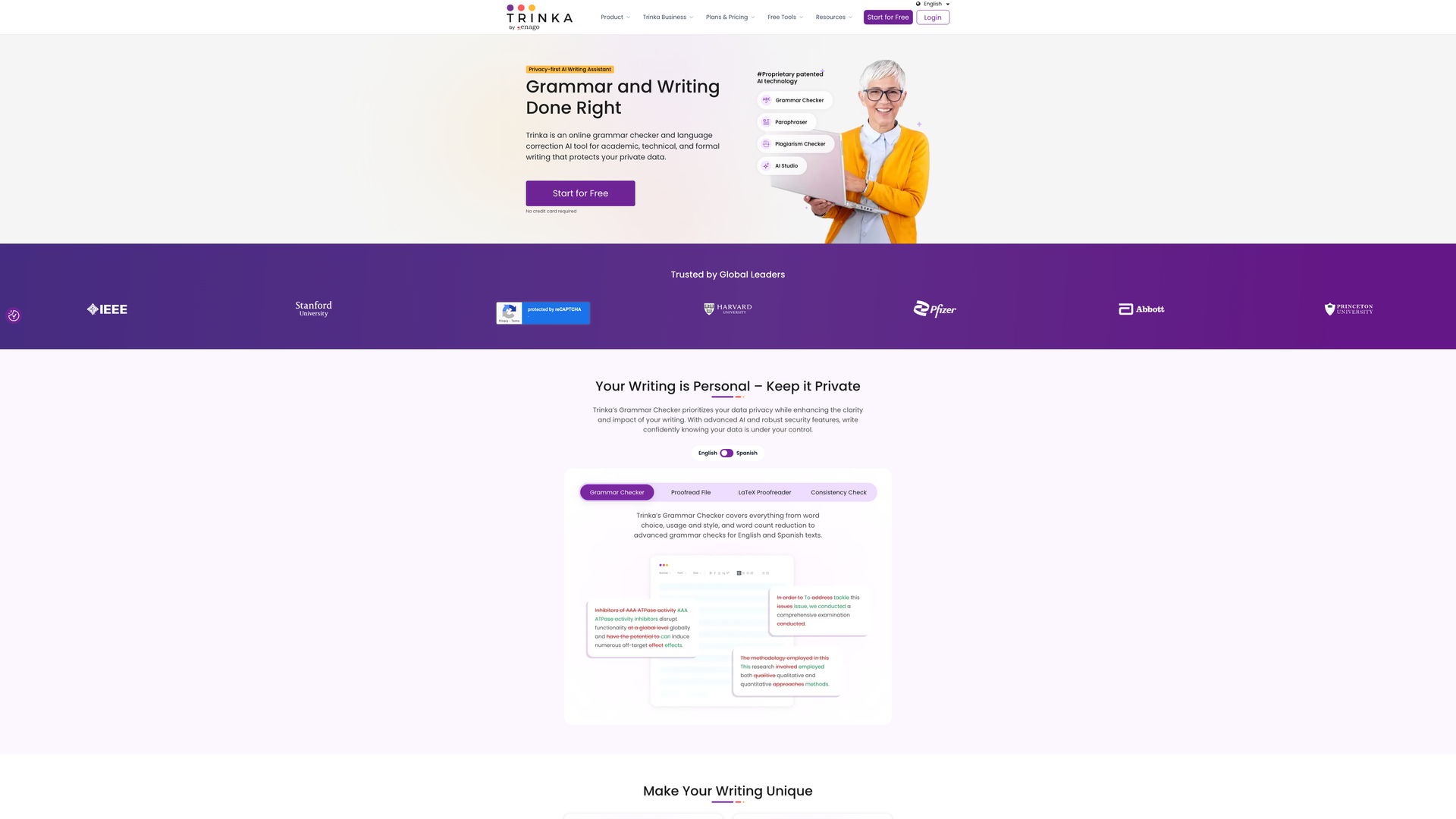 Trinka AI Grammar Checker screenshot