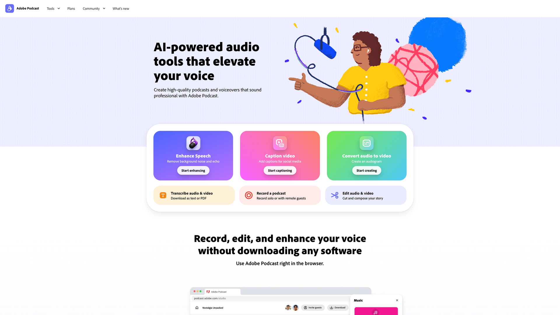 Adobe Podcast screenshot