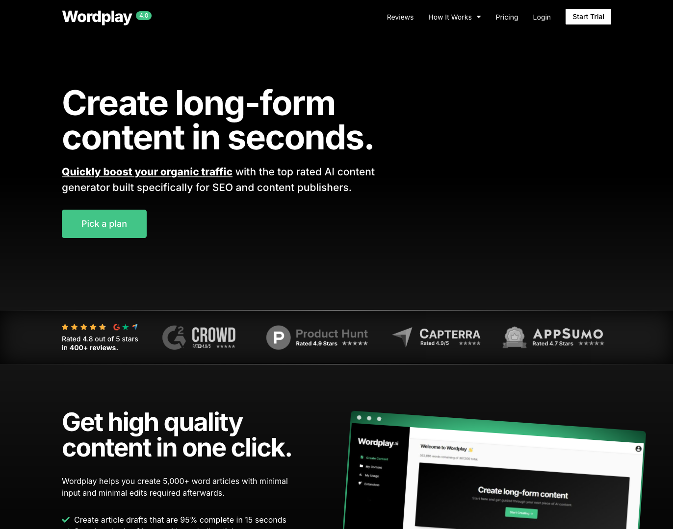 Wordplay AI Writer screenshot