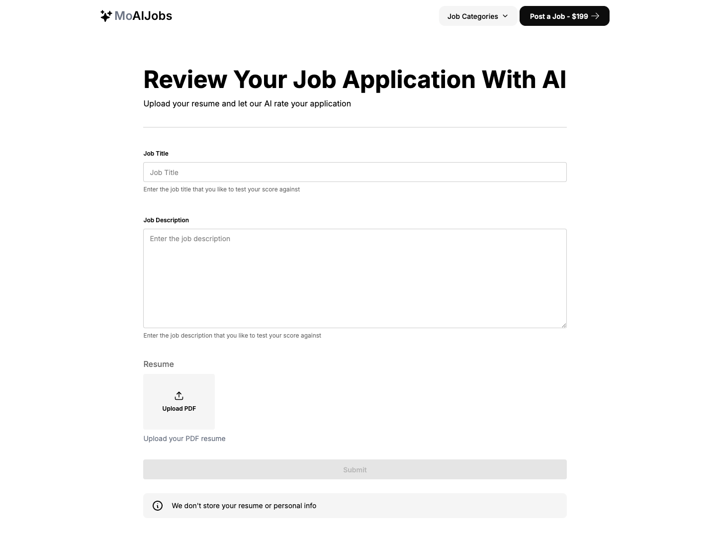 AI Job Application Reviewer screenshot