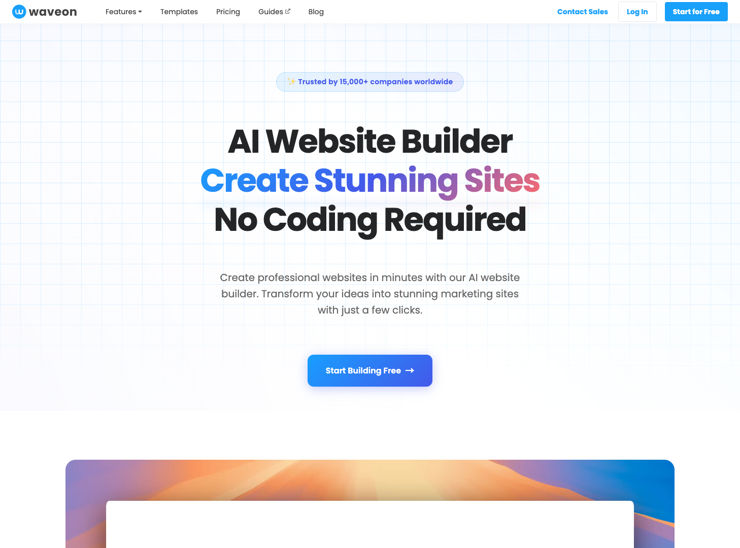 WaveOn AI Web Builder screenshot