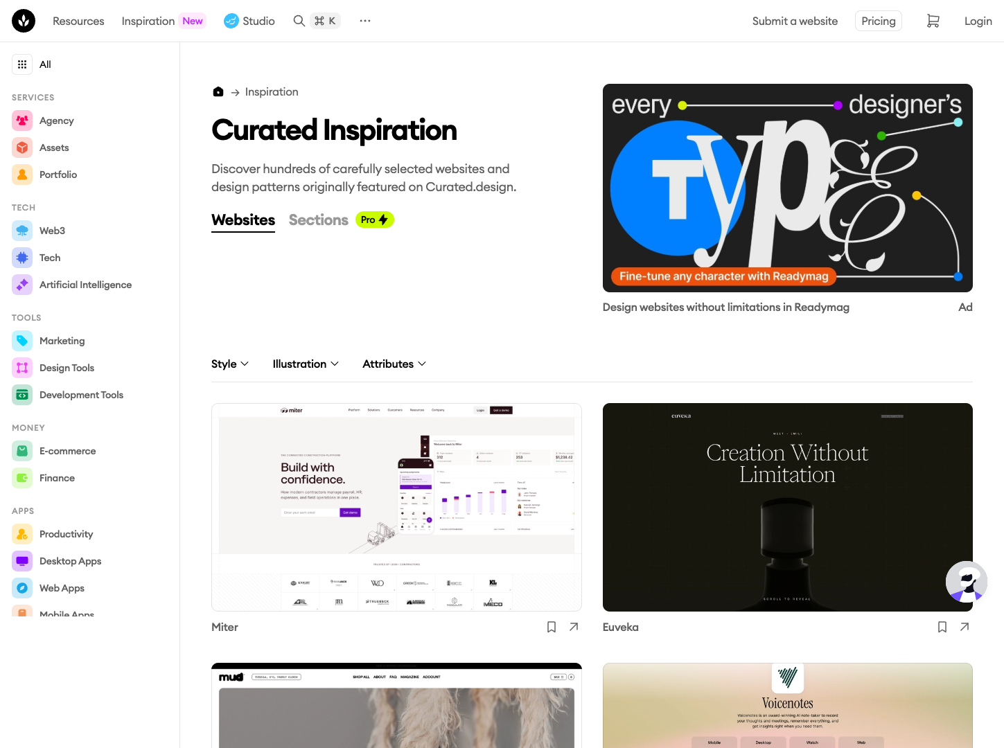 Curated Inspiration screenshot