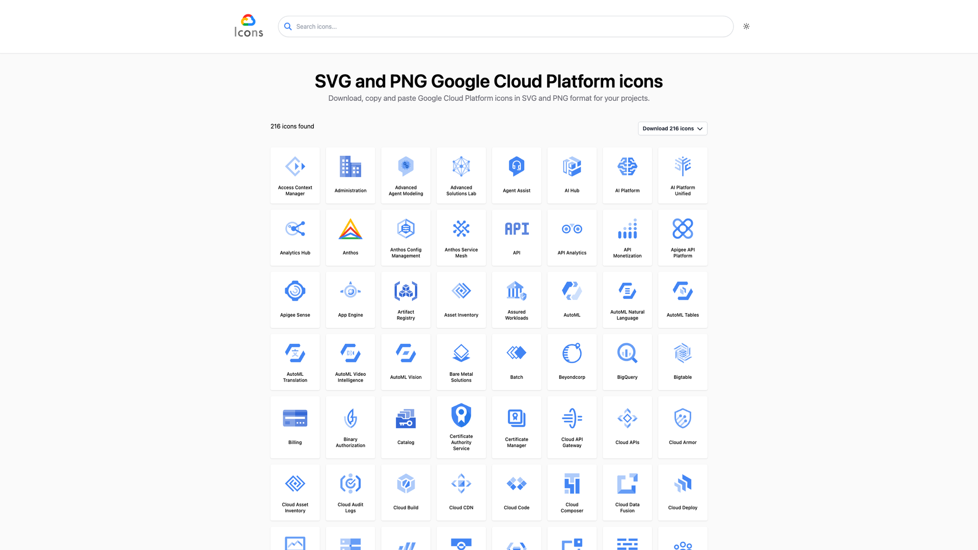 GCP Icons screenshot