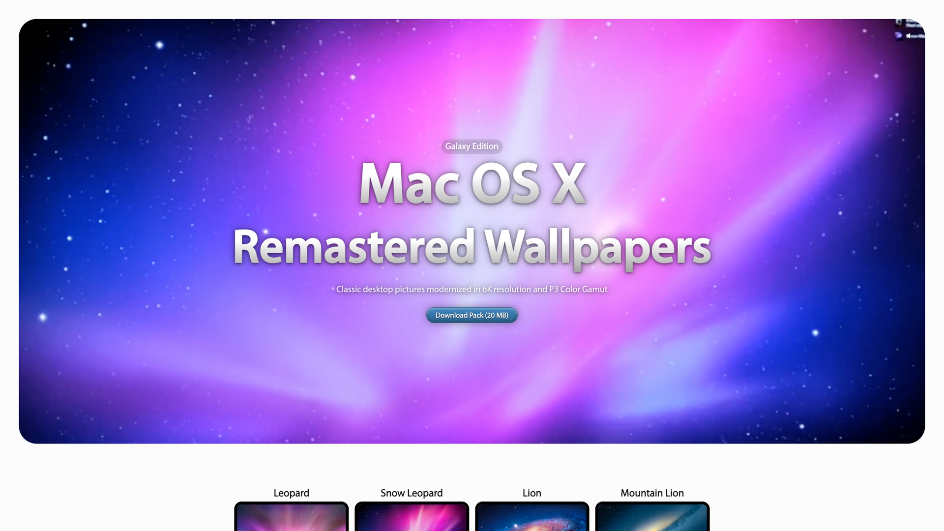 Galaxy: Mac OS X Wallpapers Remastered screenshot