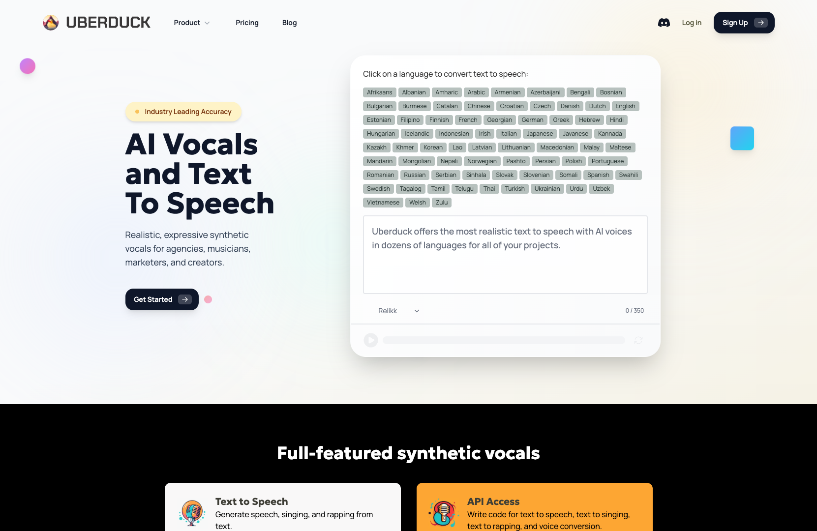 Uberduck AI Voices screenshot