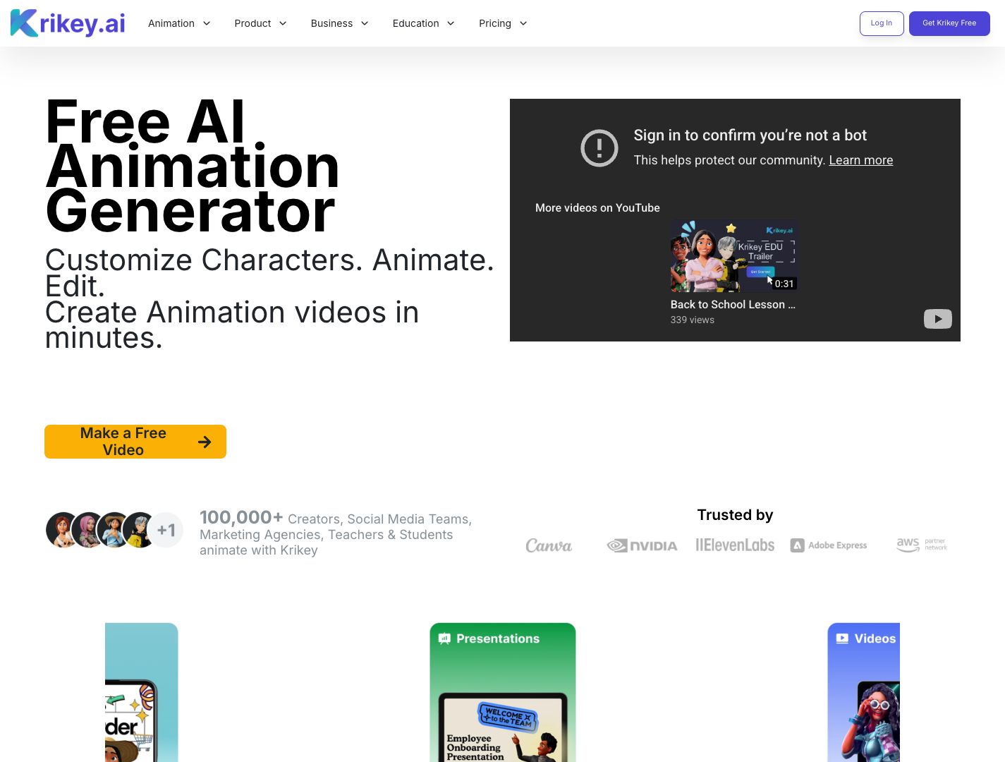 Krikey AI Animation Generator screenshot