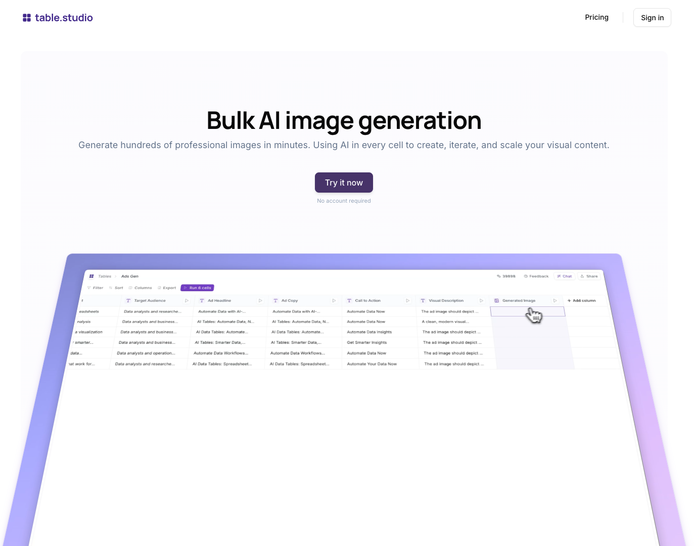 Table Studio screenshot