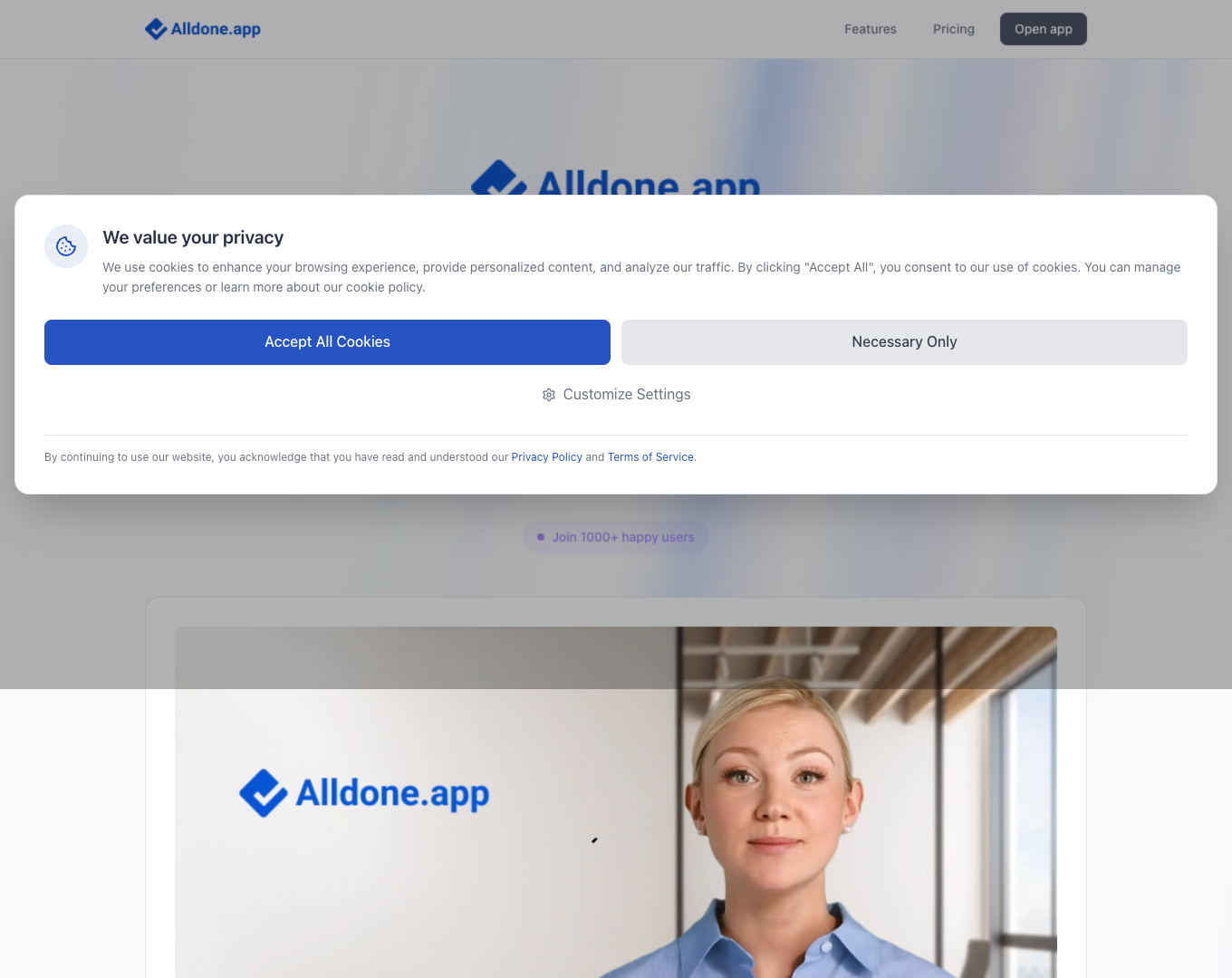 Alldone.app screenshot