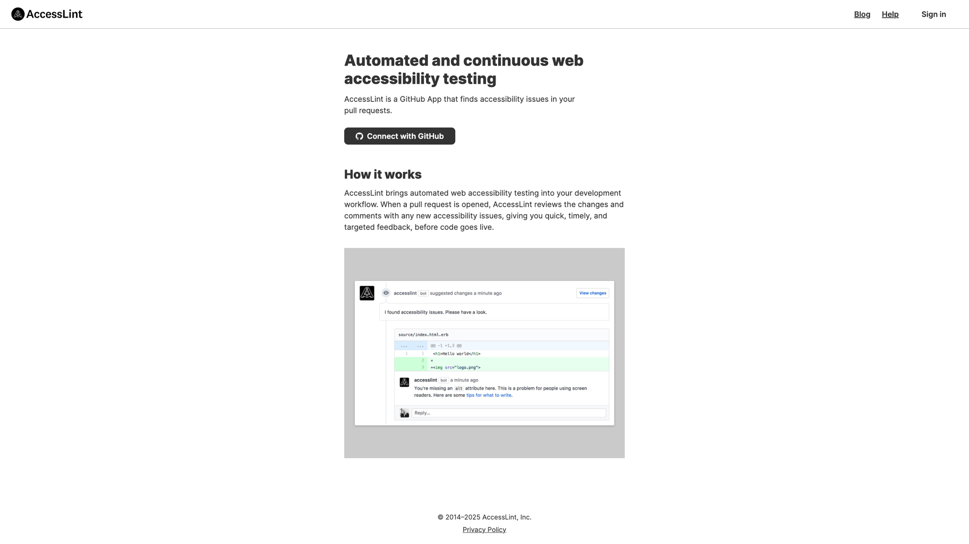 AccessLint screenshot