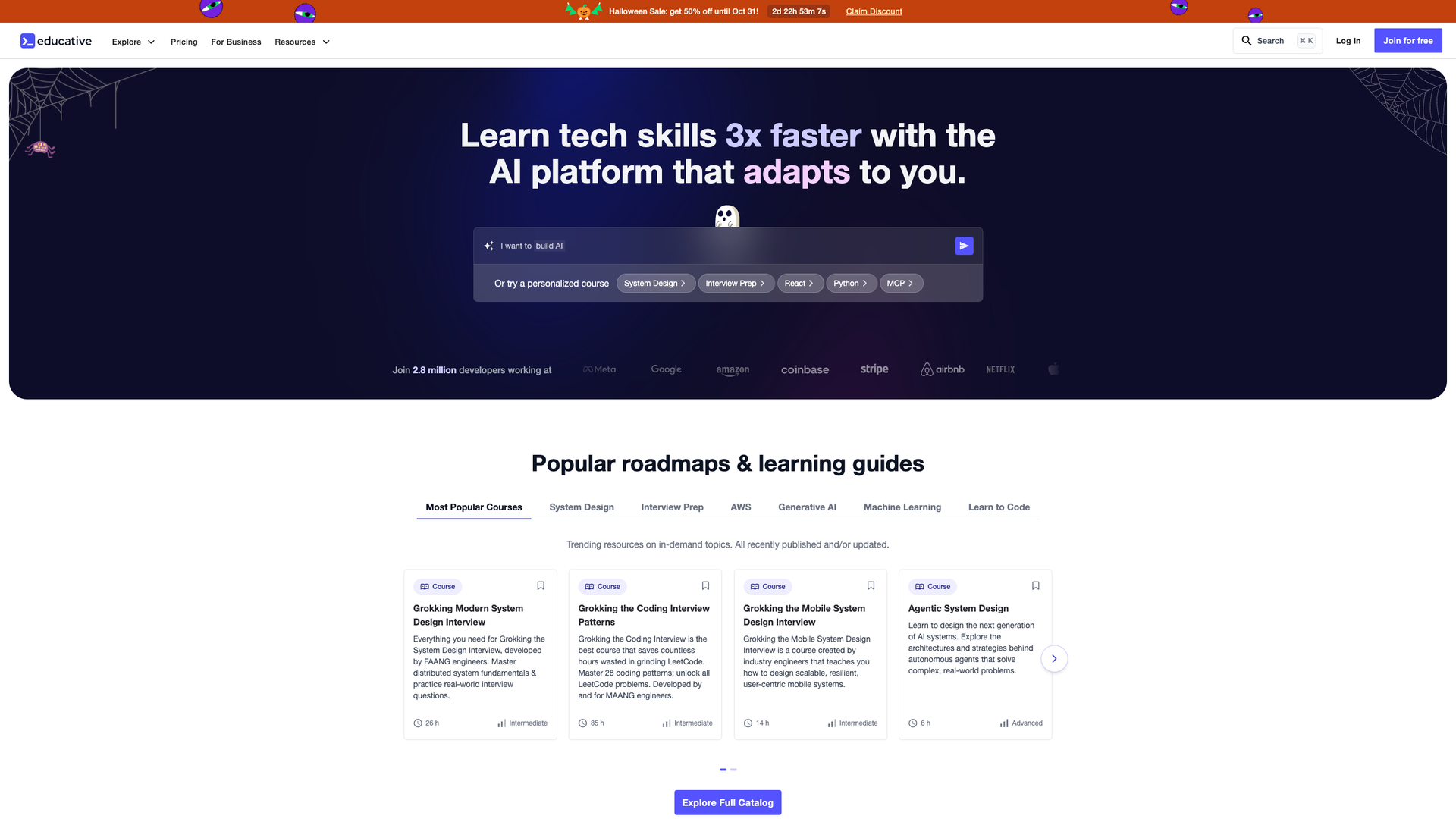 Educative AI Courses screenshot